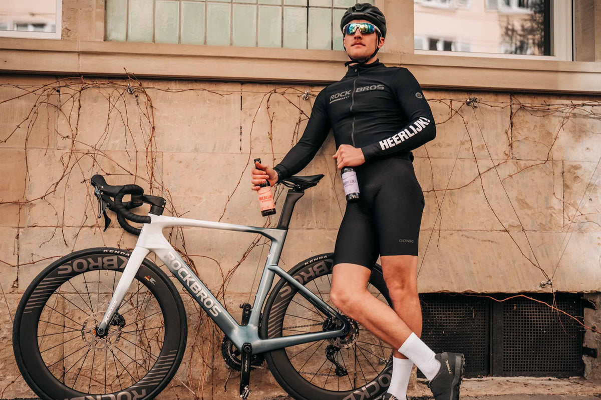 Cyclist riding a bike outdoors in fall