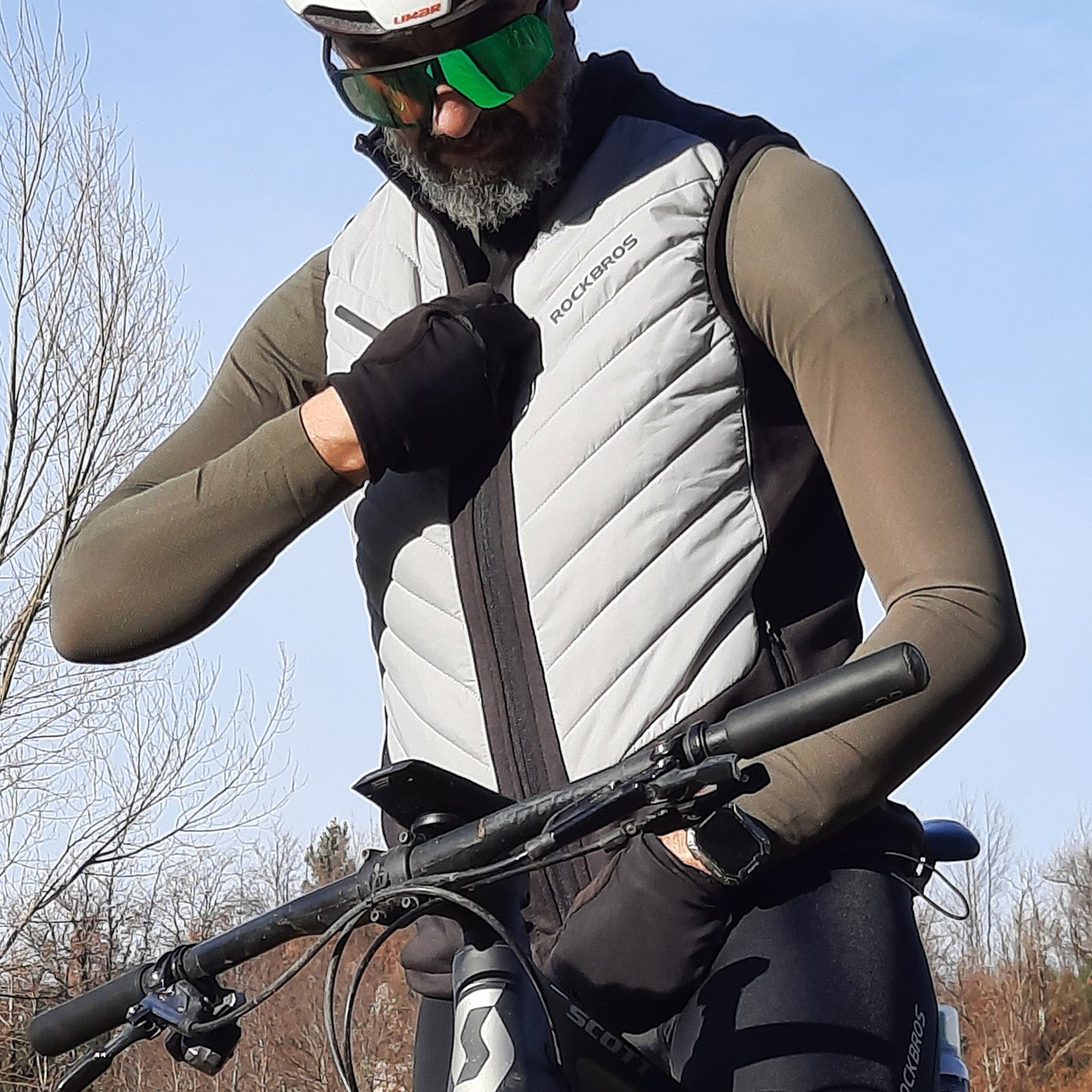 ROCKBROS unisex cycling vest lightweight windproof reflective for men and women