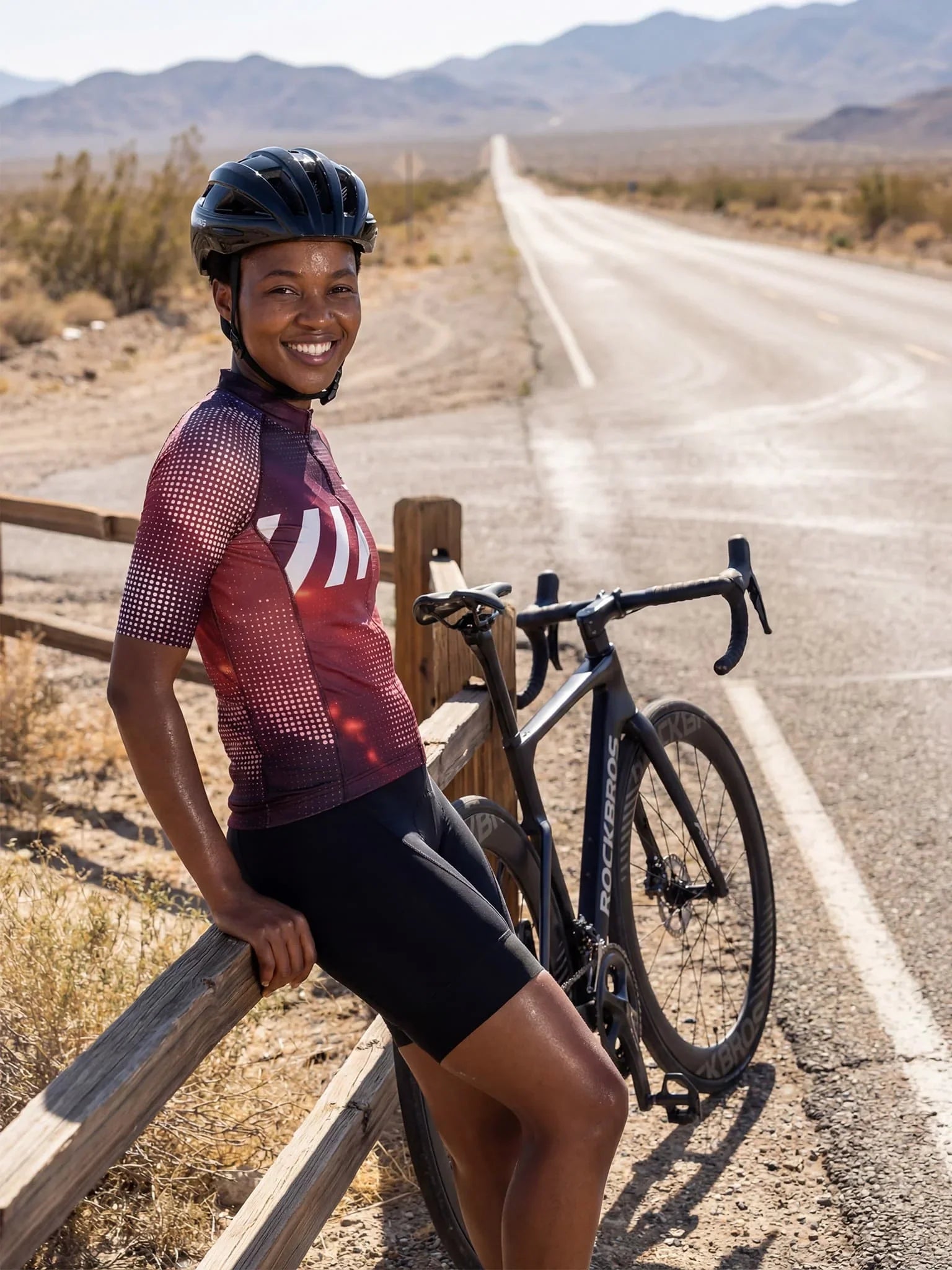 Women's Cycling Jersey Retro Signal#Type_Cosmic Halftone