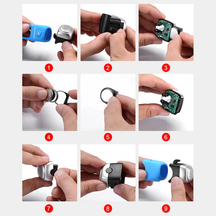 ROCKBROS Loud Electric Bike Horn for Handlebar with 90dB Sound, Rainproof Protection, and Replaceable Battery