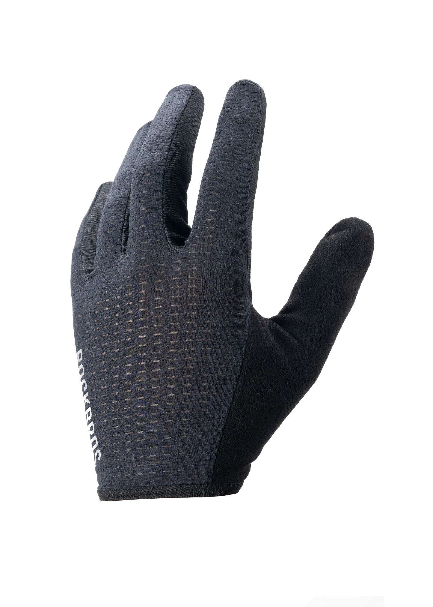 ROCKBROS Road-to-Sky Fine Sheepskin Full Finger Gloves #Color_Black