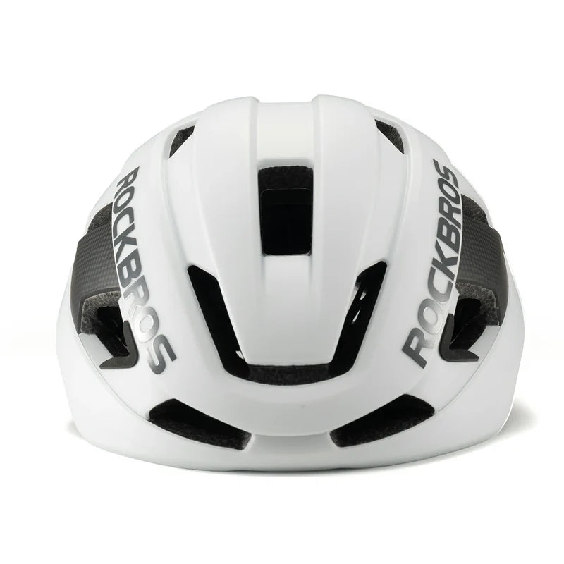 ROCKBROS carbon fiber cycling helmet with lightweight and impact protection
#Color_White