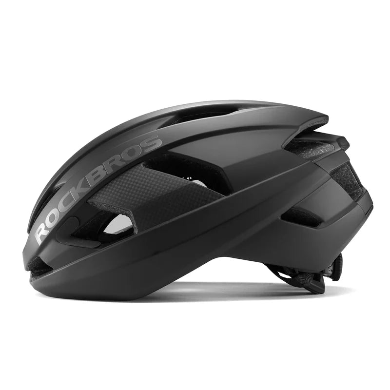 ROCKBROS carbon fiber cycling helmet with lightweight and impact protection
#Color_Black