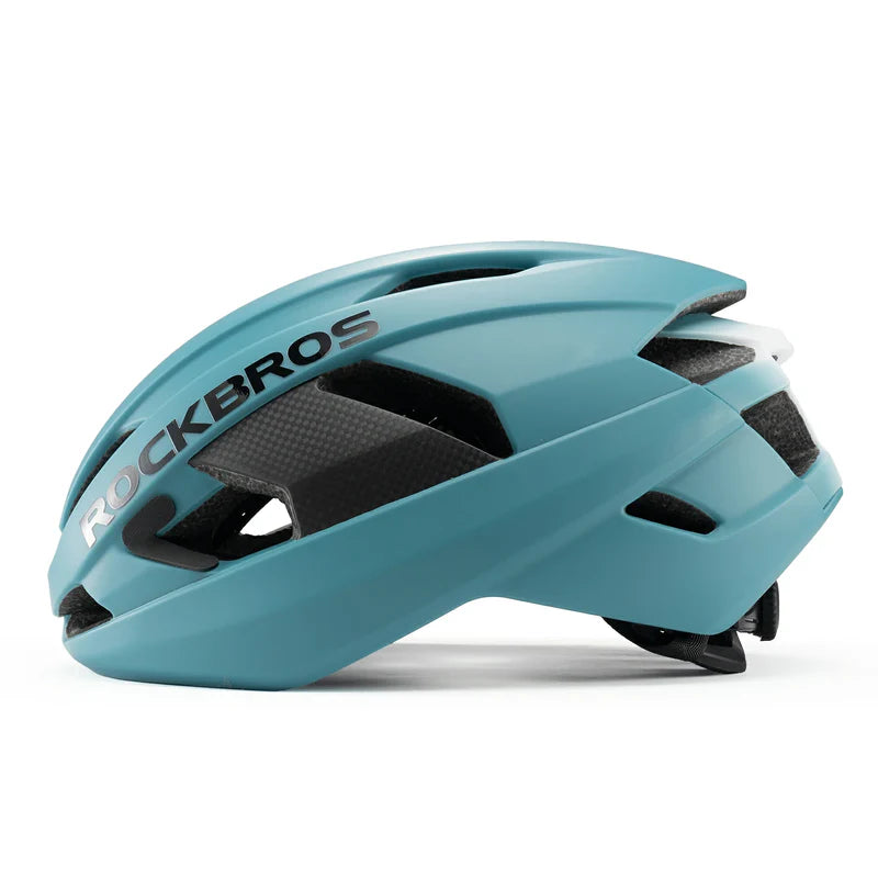 ROCKBROS carbon fiber cycling helmet with lightweight and impact protection
#Color_Light Blue