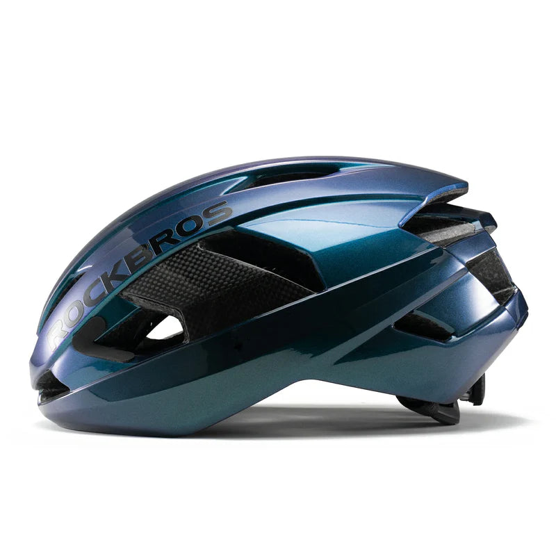 ROCKBROS carbon fiber cycling helmet with lightweight and impact protection
#Color_Dark Blue