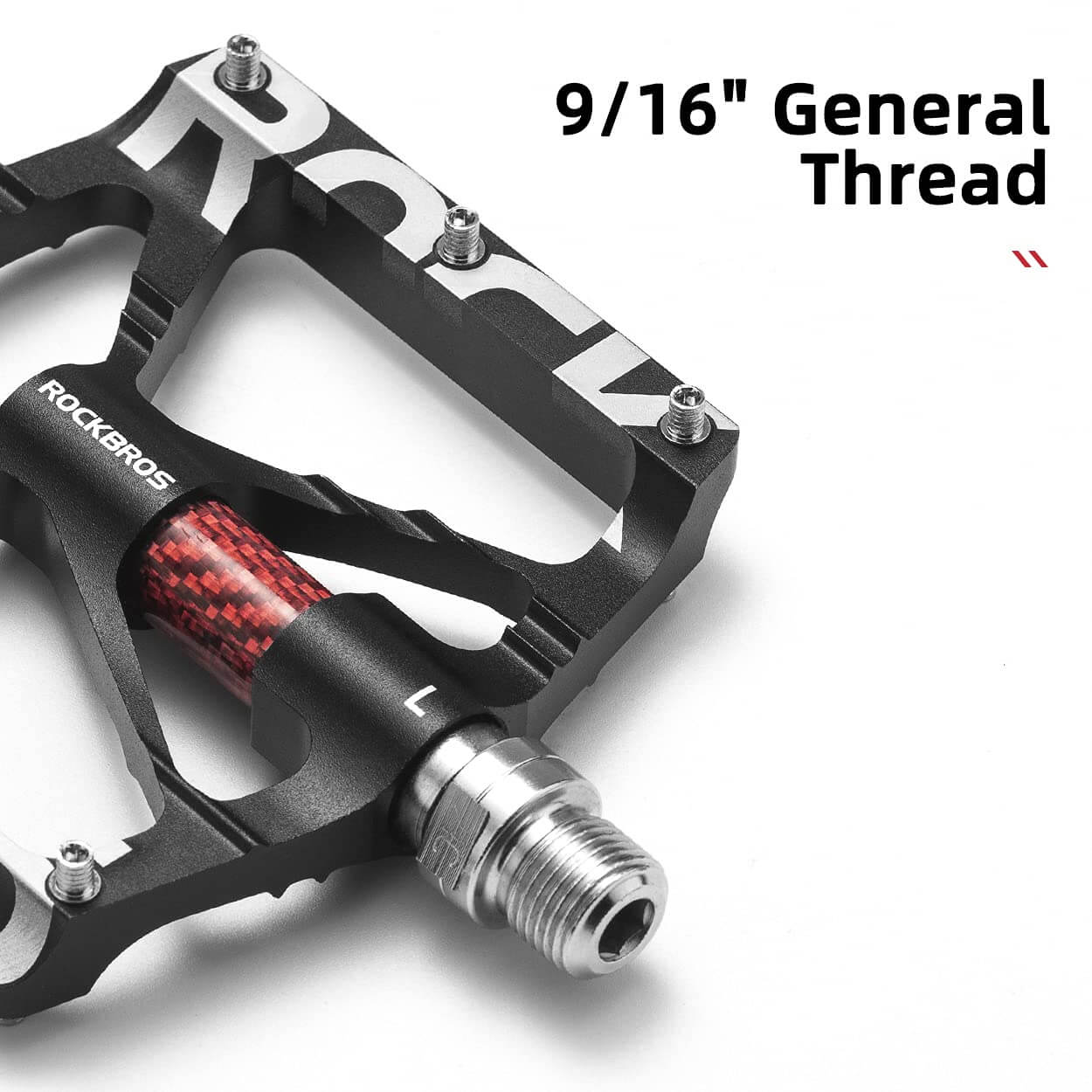 ROCKBROS 9/16" platform MTB pedals with durable aluminum body