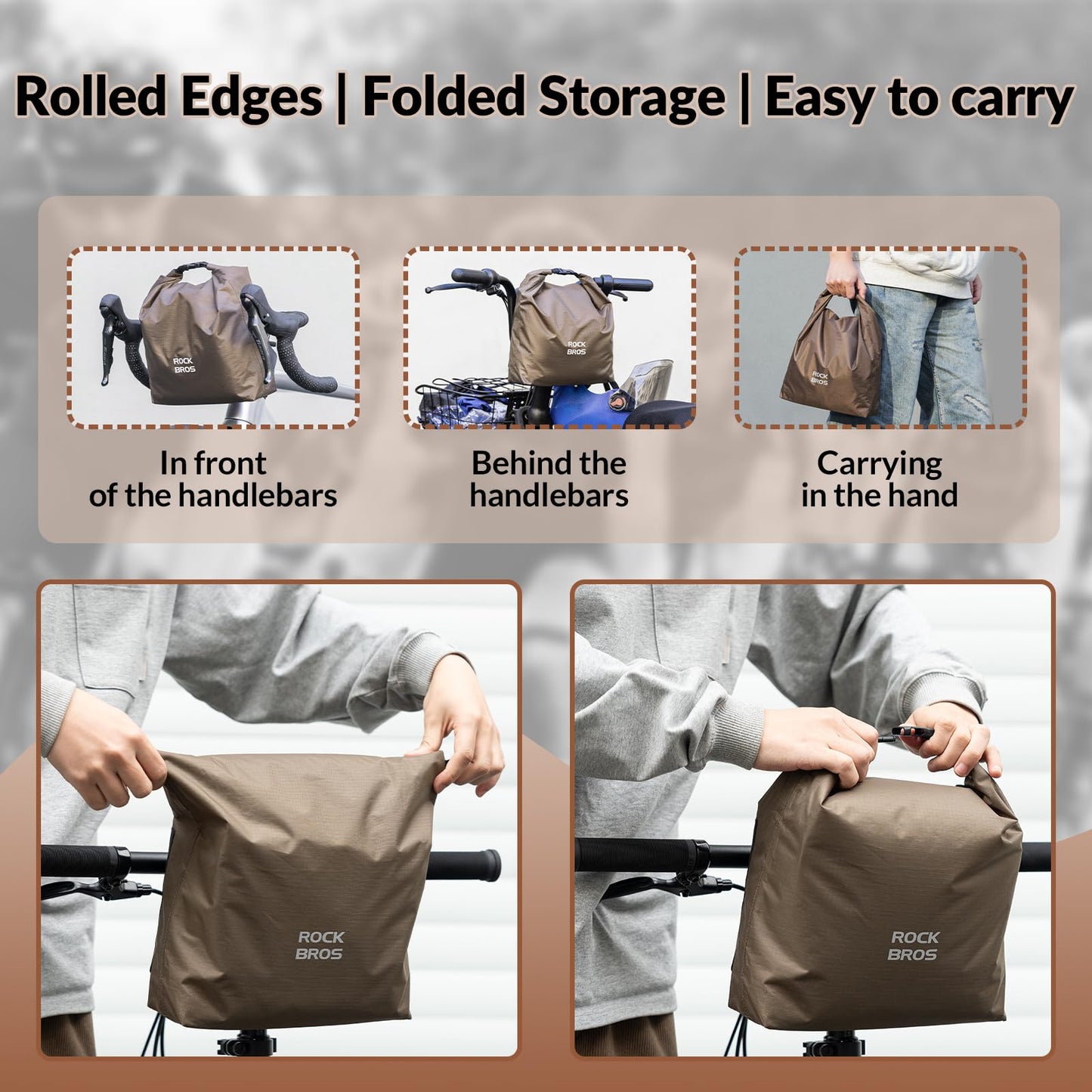 ROCKBROS Bike Handlebar Bag Adjustable & Waterproof Bicycle Basket Bag - ROCKBROS-UK