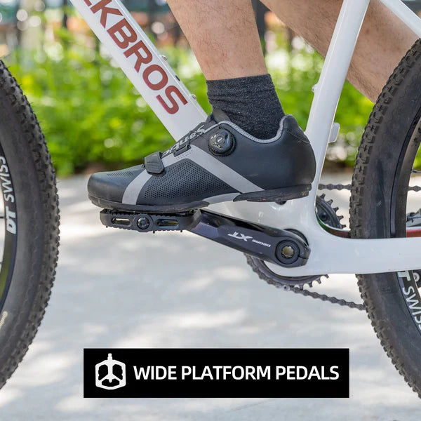 ROCKBROS Anti-Slip Wide Nylon Comfort Bike Pedals with Cr-Mo Steel Spindle, Sealed DU Bearings, and 9/16 Inch Fit
#Color_Black