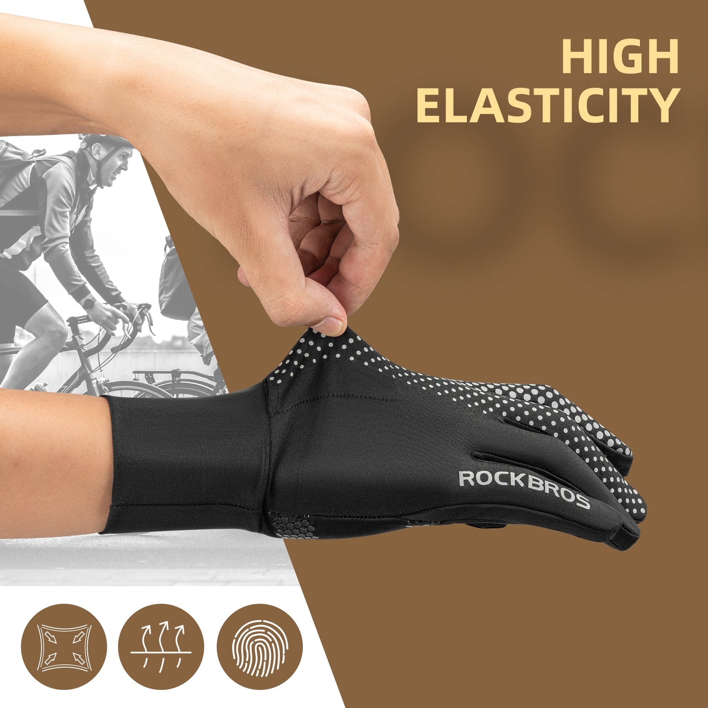 ROCKBROS Breathable Lightweight Anti Slip Cycling Gloves