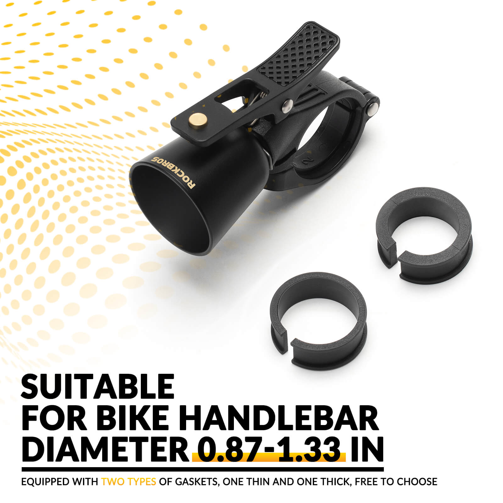 ROCKBROS bike bell with loud sound for road and mountain bikes
#Color_Black