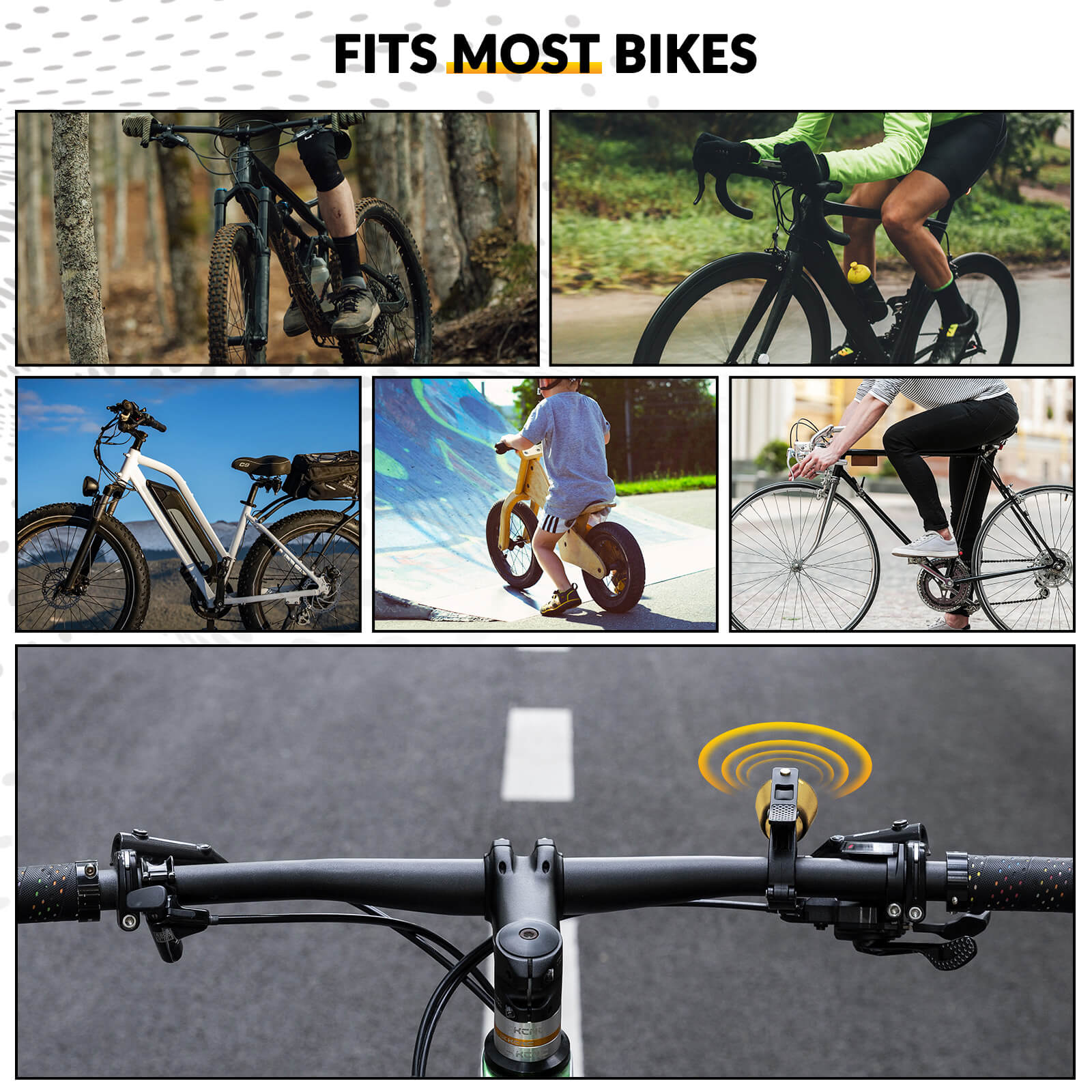 ROCKBROS bike bell with loud sound for road and mountain bikes
#Color_Gold