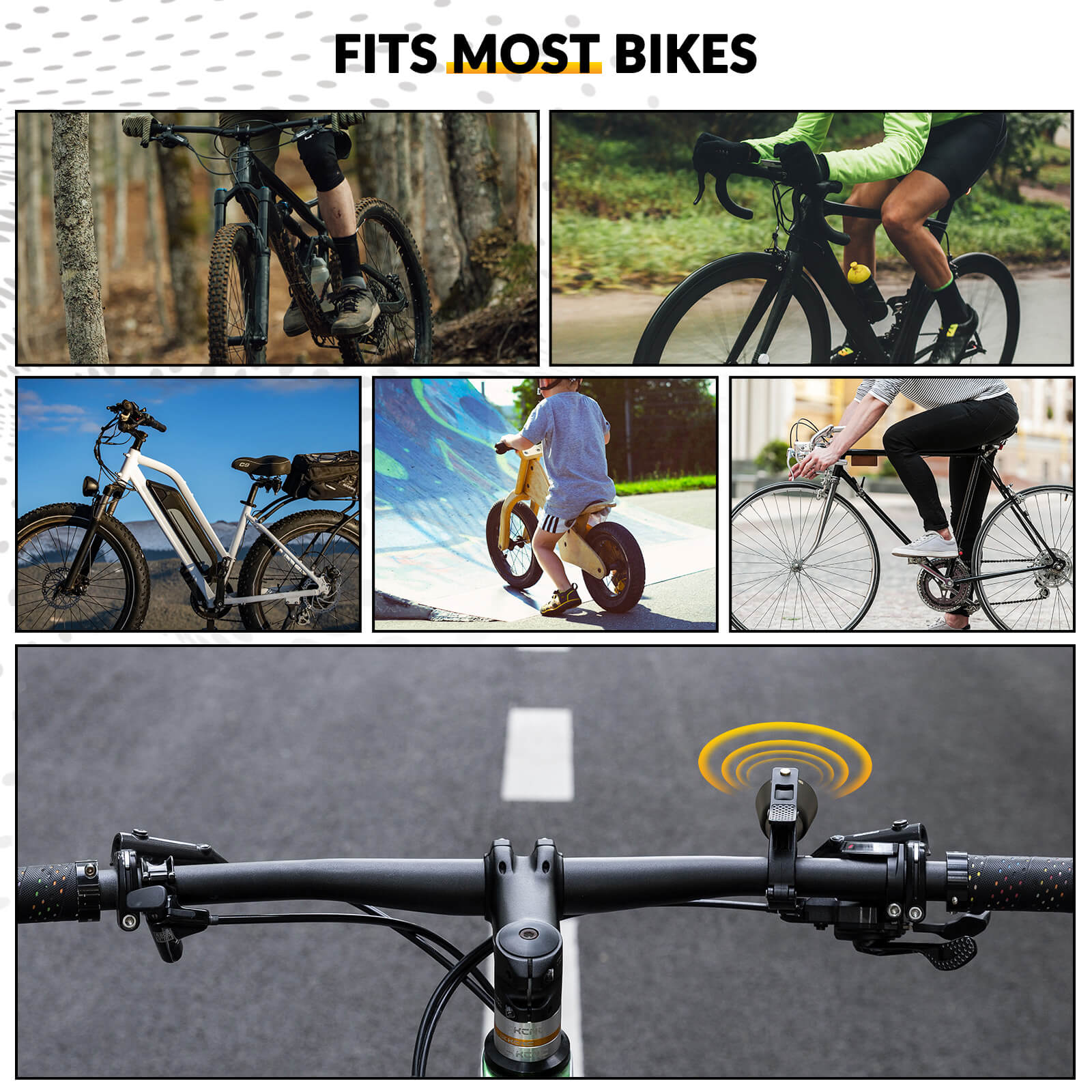ROCKBROS bike bell with loud sound for road and mountain bikes
#Color_Titanium