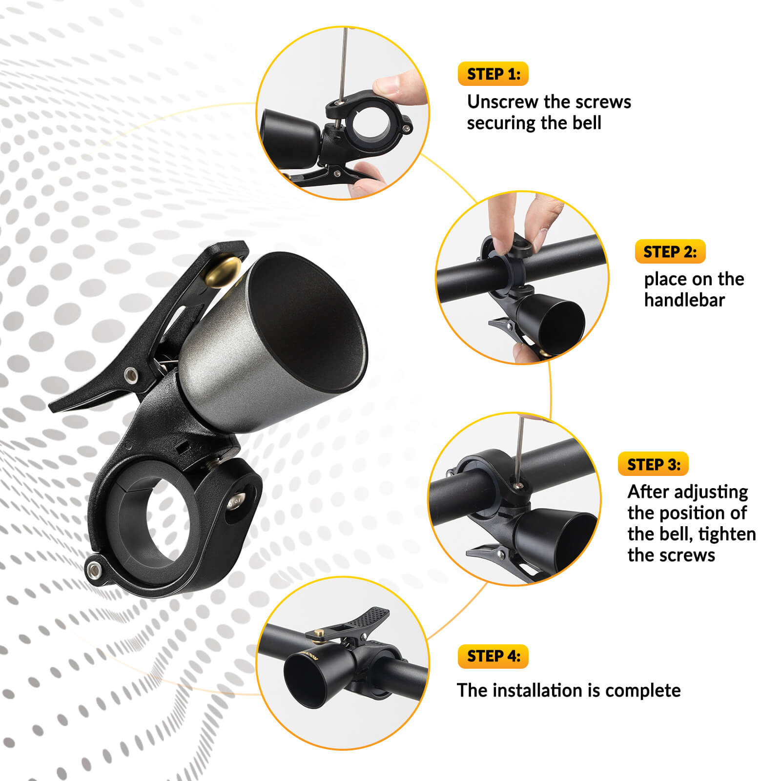 ROCKBROS bike bell with loud sound for road and mountain bikes
#Color_Titanium