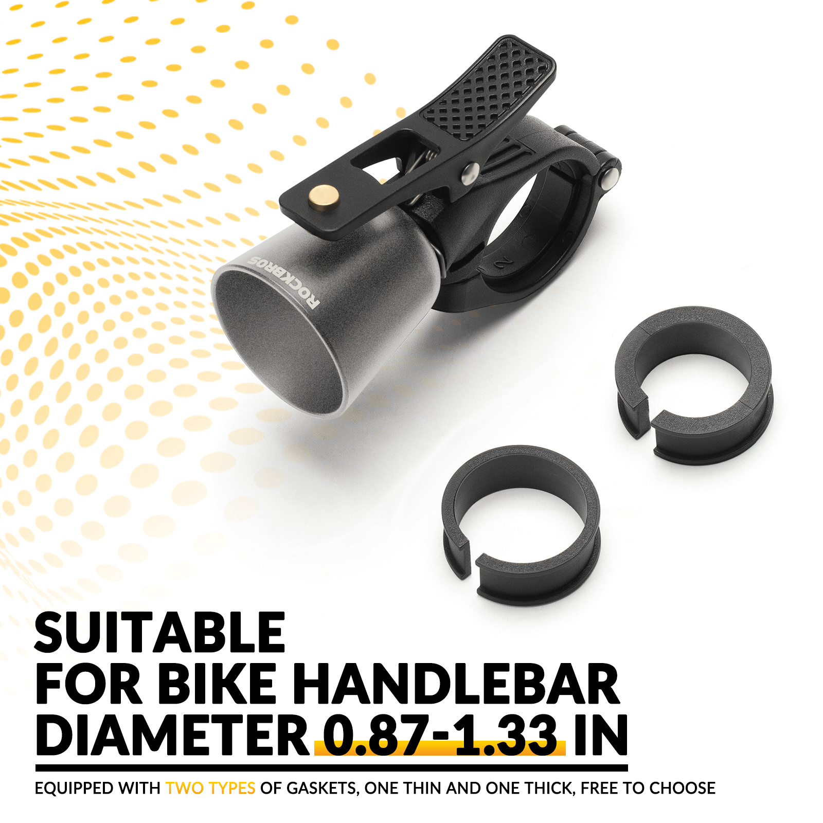 ROCKBROS bike bell with loud sound for road and mountain bikes
#Color_Titanium