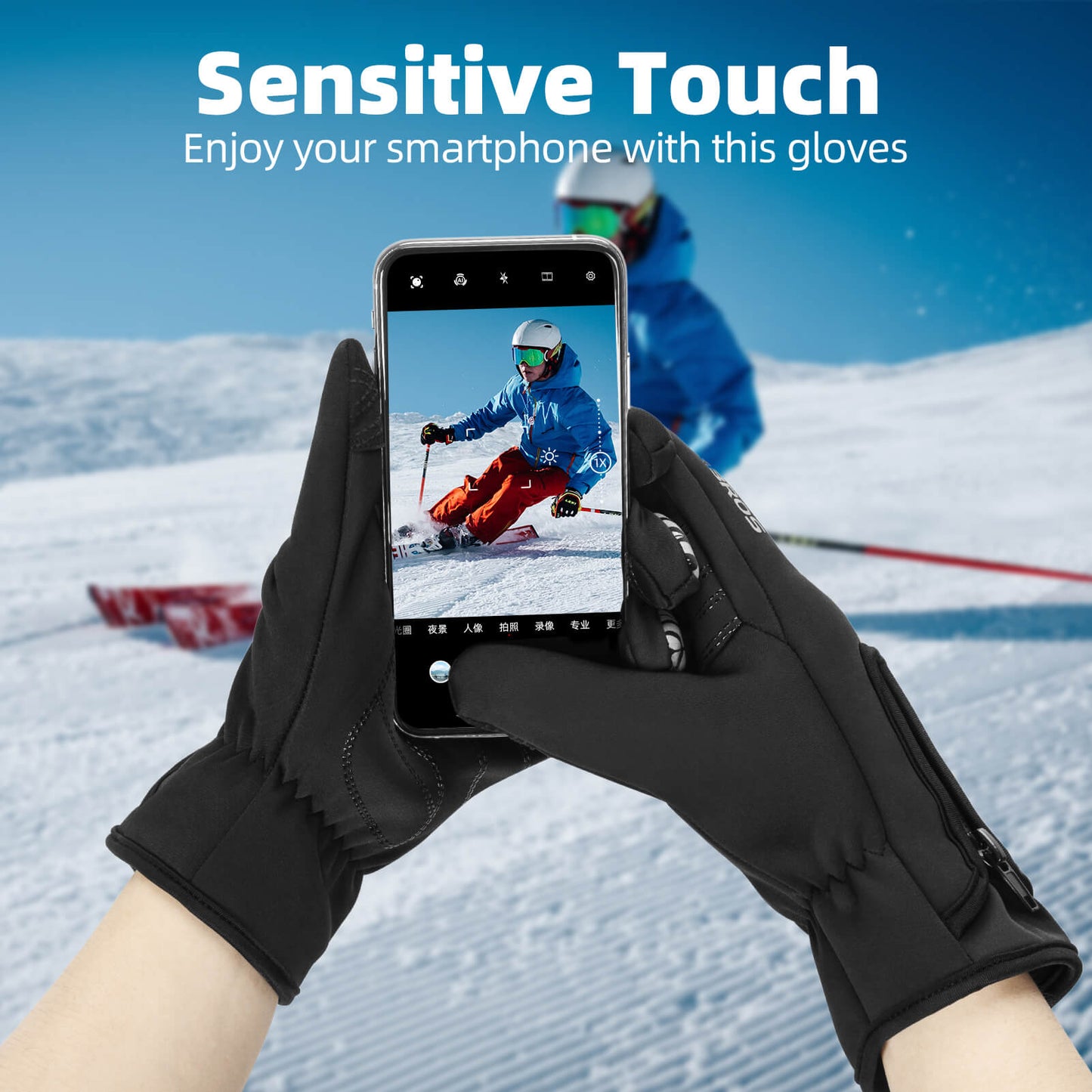 ROCKBROS Men's Touchscreen Full-Finger Cycling Gloves with SBR Padding