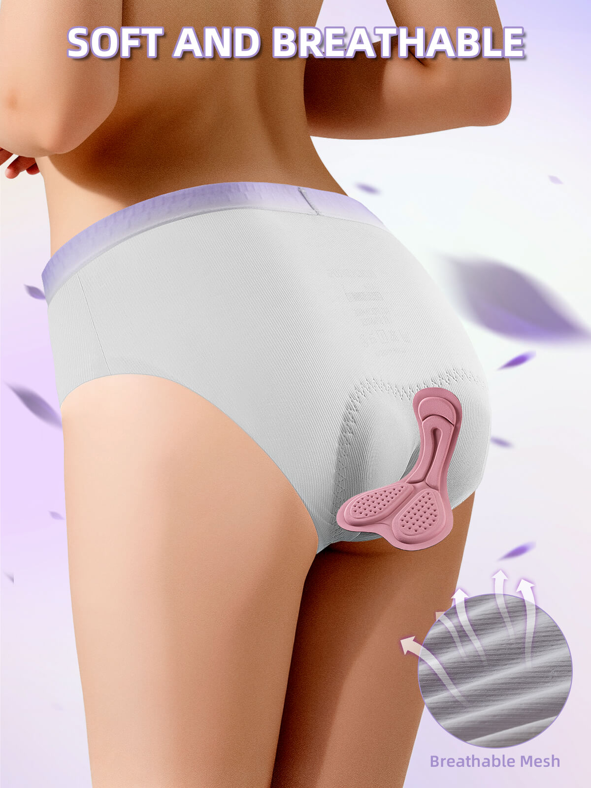 ROCKBROS men's padded cycling underwear with breathable mesh and ergonomic 3D cushion for long rides
