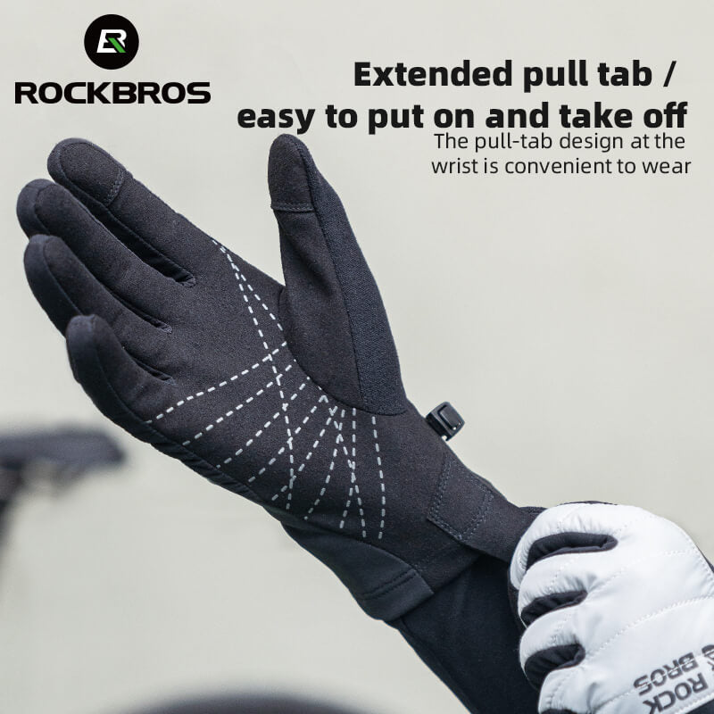 ROCKBROS Windproof Warm Shockproof Touch Screen Gel Bike Gloves