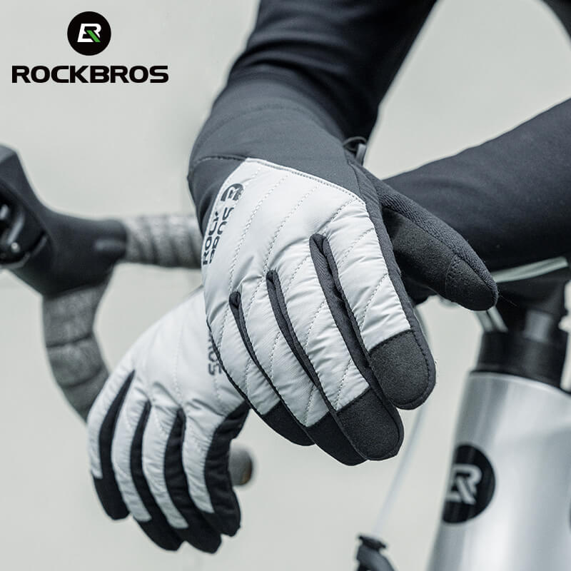 ROCKBROS Windproof Warm Shockproof Touch Screen Gel Bike Gloves