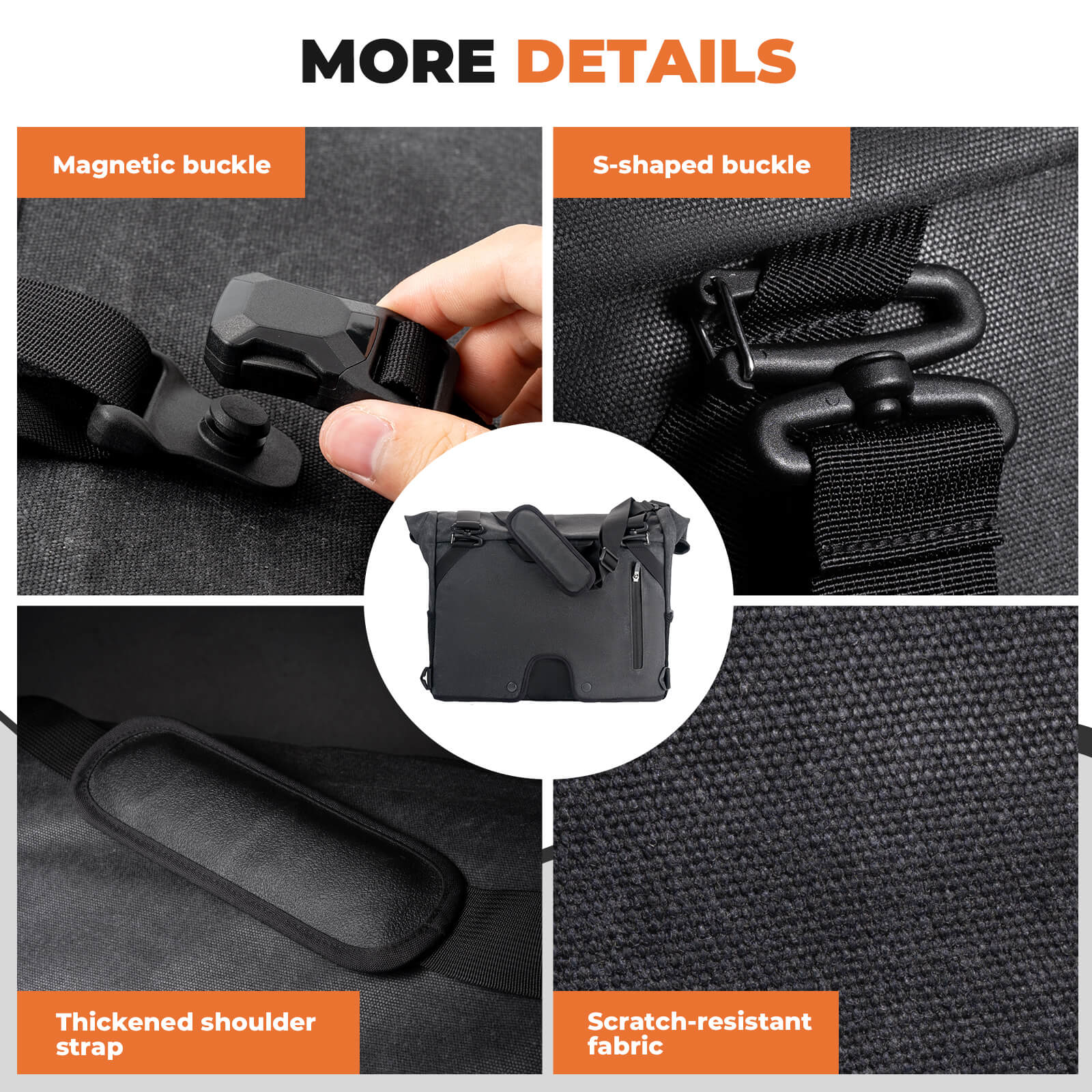 ROCKBROS Brompton folding bike handlebar bag convertible to backpack shoulder bag for urban commuting and travel