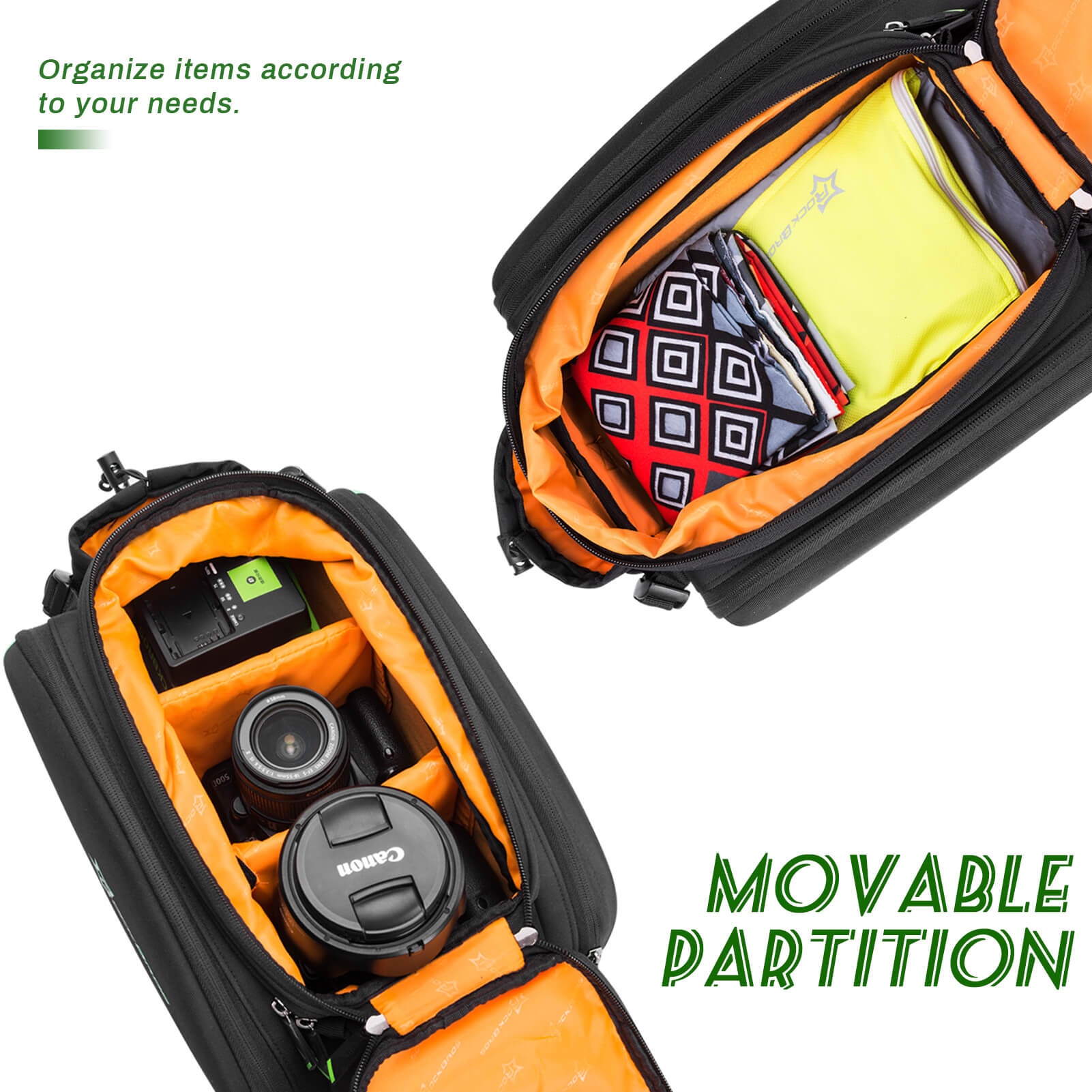 ROCKBROS multifunction waterproof bike rear rack bag with expandable design