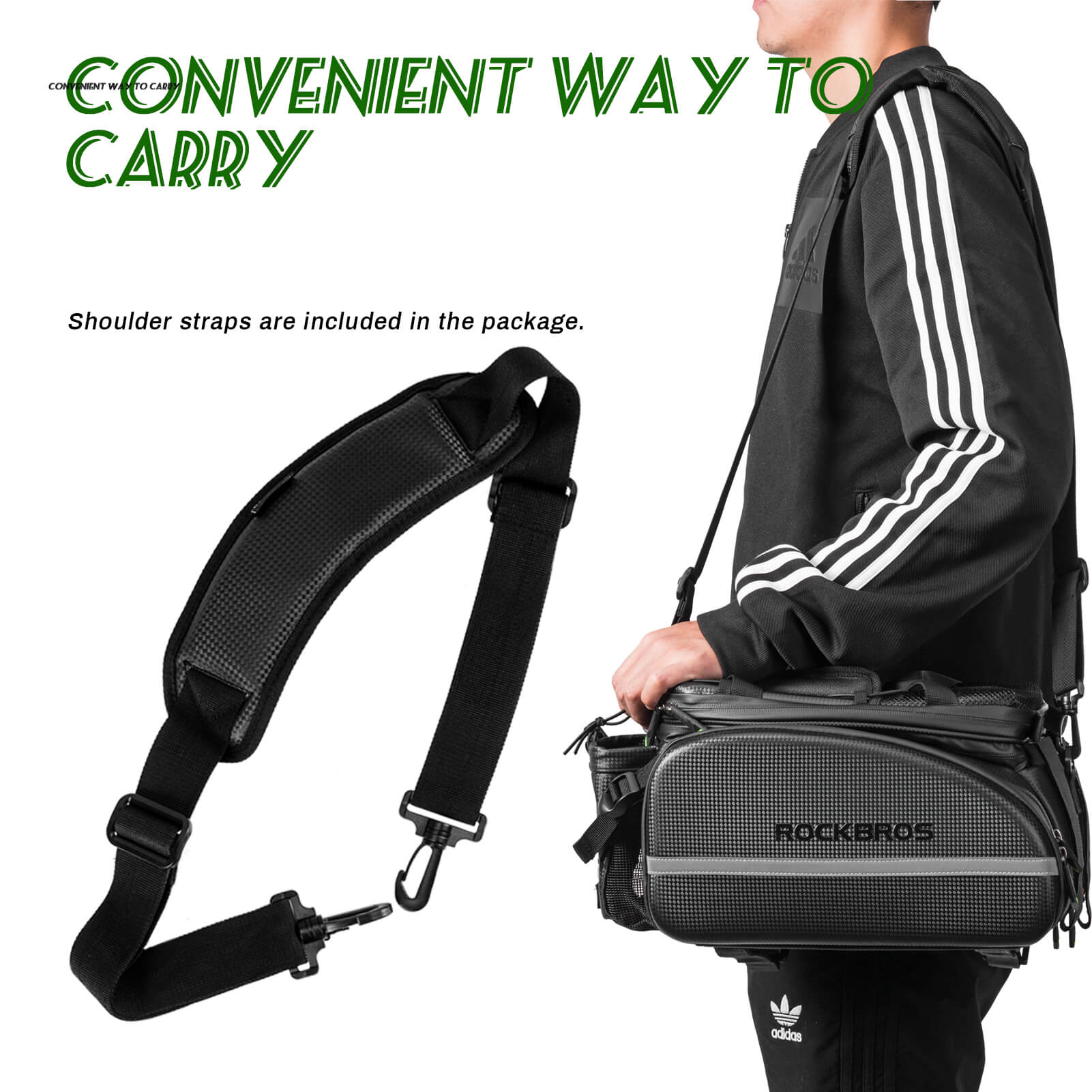 ROCKBROS multifunction waterproof bike rear rack bag with expandable design
