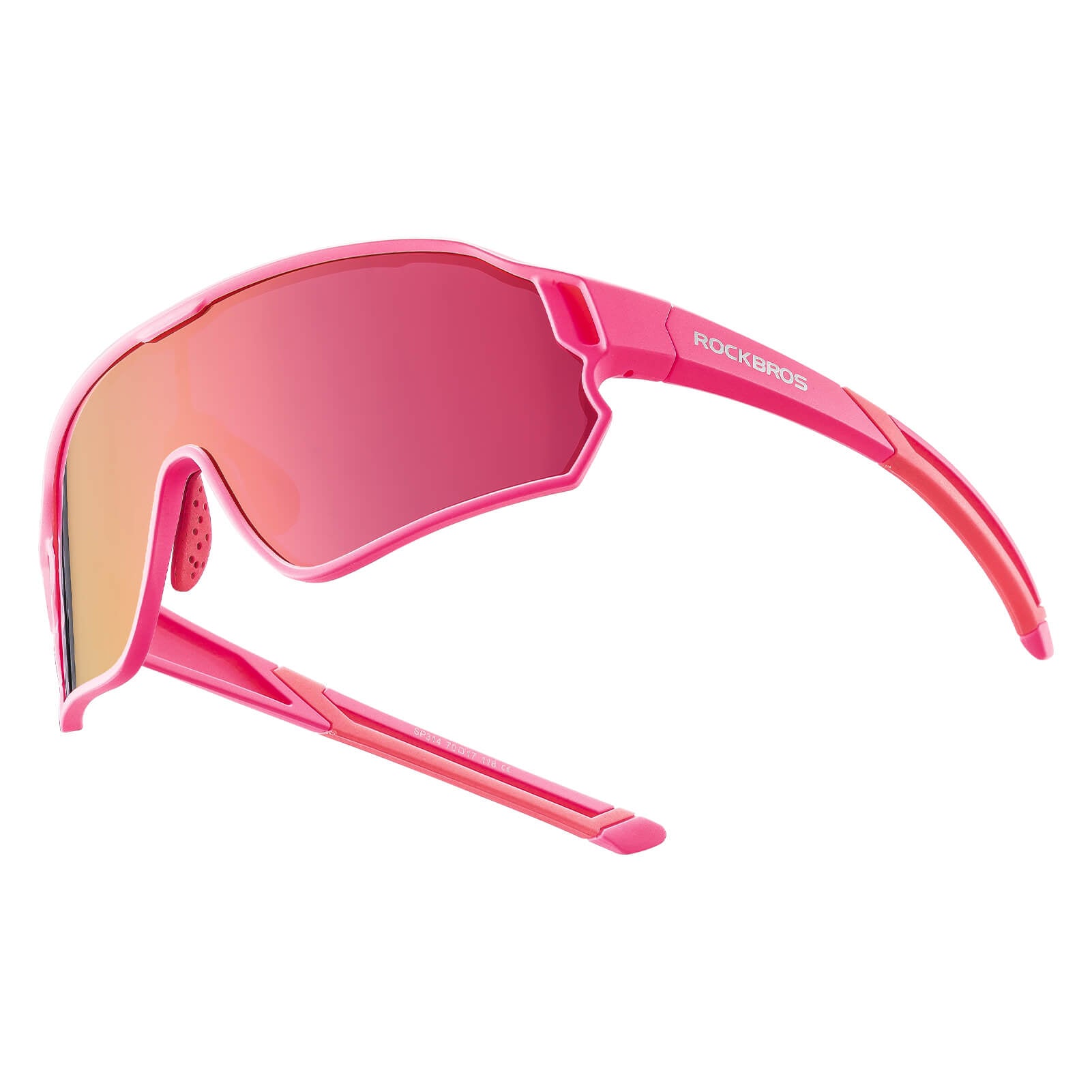 ROCKBROS kids polarized cycling sunglasses with UV400 protection for biking and outdoor sports.
#Color_Pink