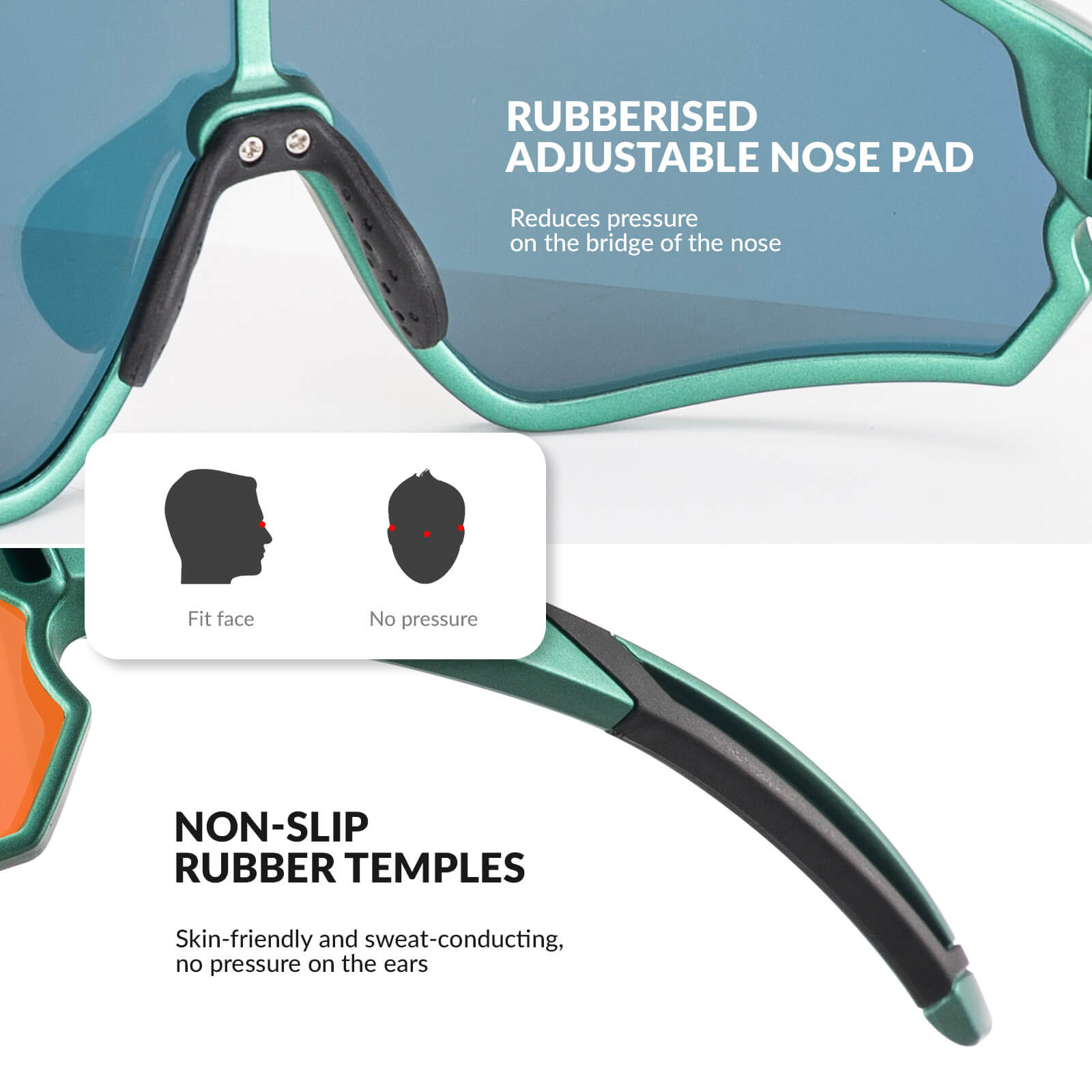 ROCKBROS kids polarized cycling sunglasses with UV400 protection for biking and outdoor sports.
#Color_Olive Green