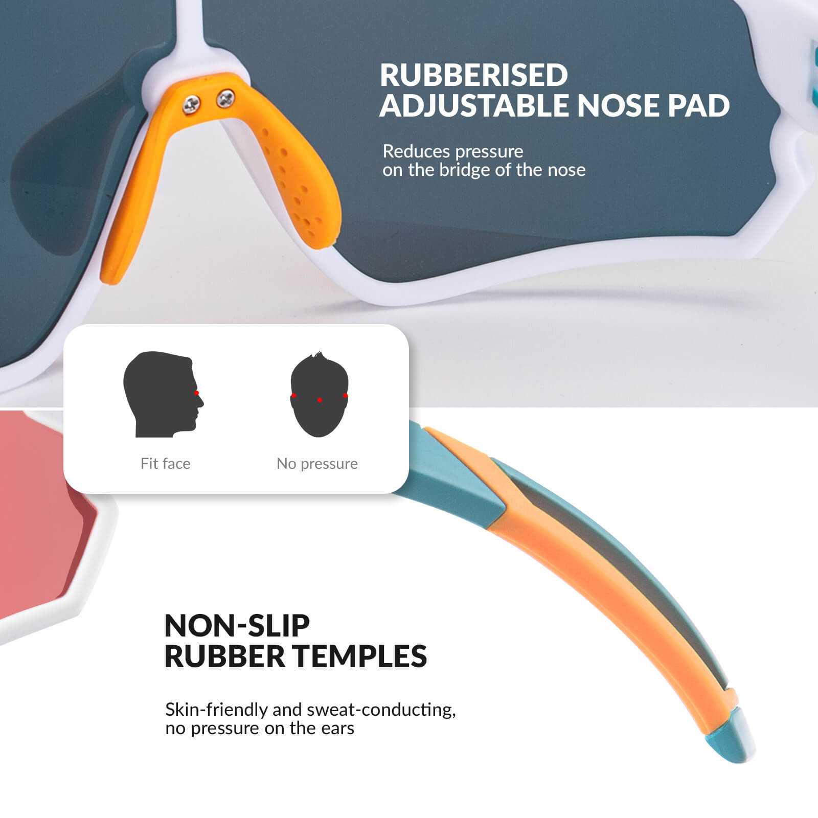 ROCKBROS kids polarized cycling sunglasses with UV400 protection for biking and outdoor sports.
#Color_White