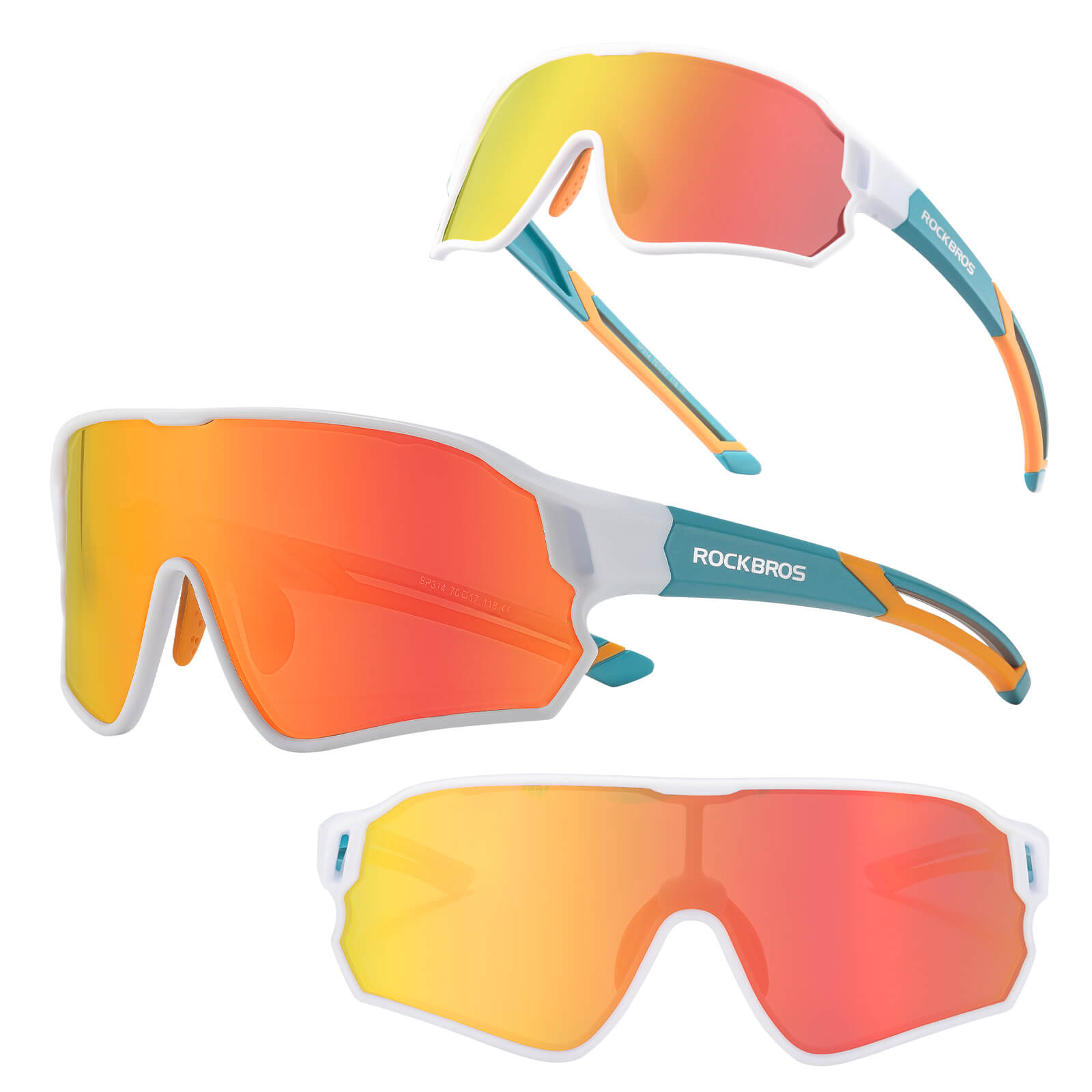 ROCKBROS kids polarized cycling sunglasses with UV400 protection for biking and outdoor sports.
#Color_White