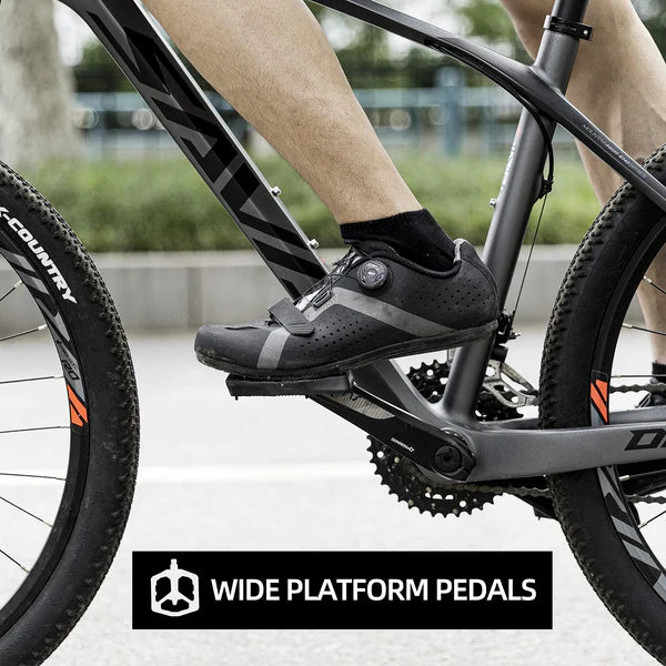 ROCKBROS Nylon MTB Bike Pedals with Wide 110mm Platform, Anti-Slip Pins, Sealed Bearings, and 9/16 Inch Spindle