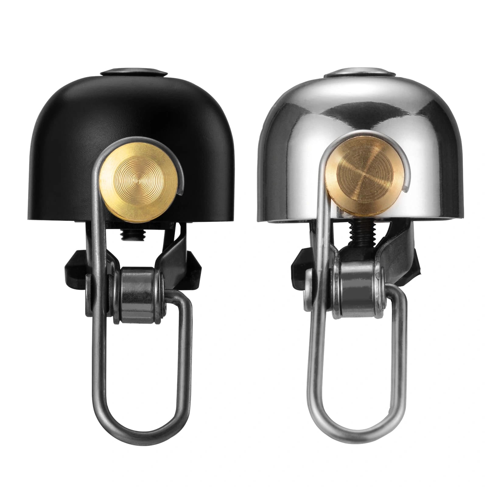 Classic 2-Pack Bike Bell with Loud Clear Ring, Durable Brass Alloy, Universal Handlebar Fit, and Scratch-Free Mounting
#Color_Black+Bright Silver