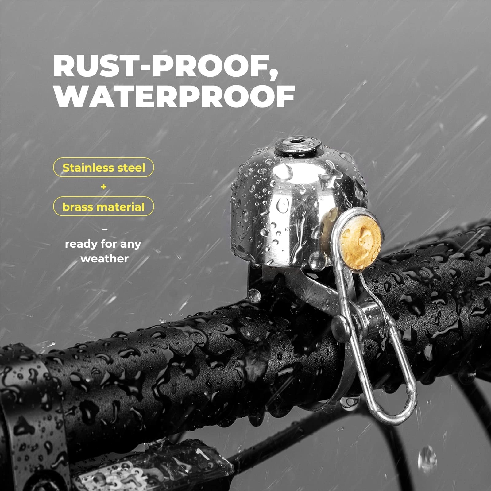 Classic 2-Pack Bike Bell with Loud Clear Ring, Durable Brass Alloy, Universal Handlebar Fit, and Scratch-Free Mounting
