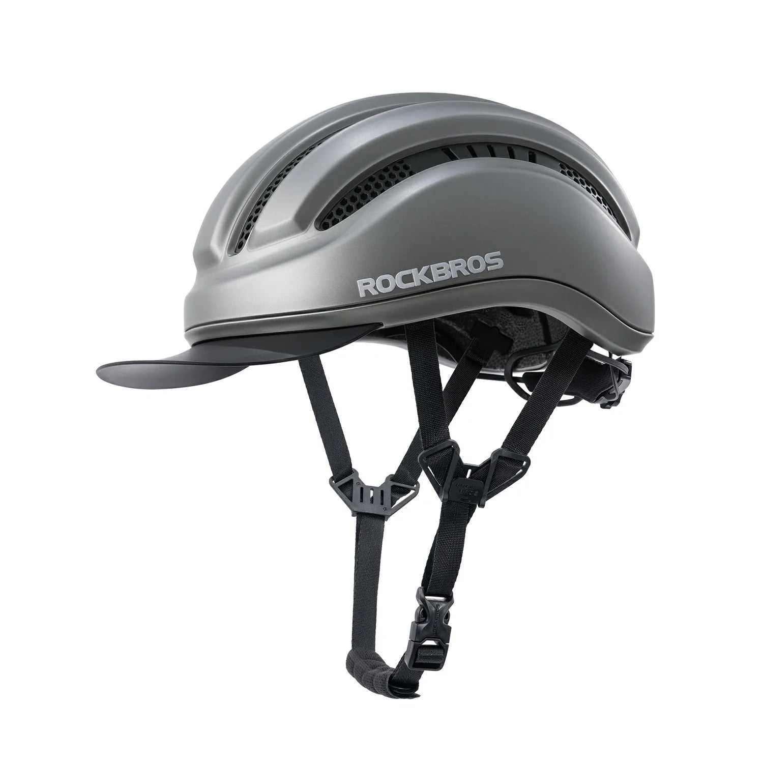 ROCKBROS lightweight cycling helmet with magnetic visor for daily commuting
#Color_ Gray