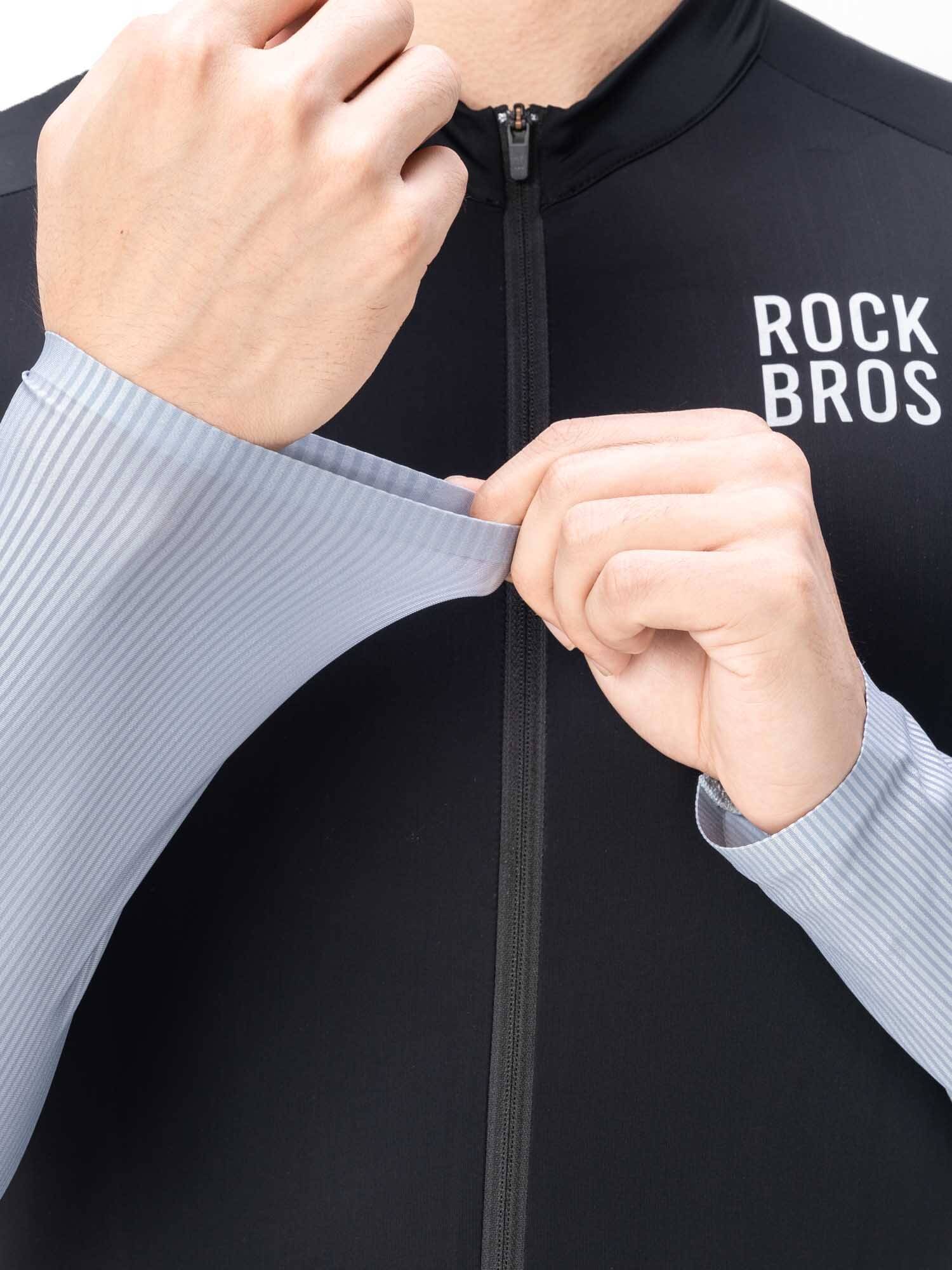 ROCKBROS men’s breathable long-sleeve cycling jersey with moisture-wicking mesh