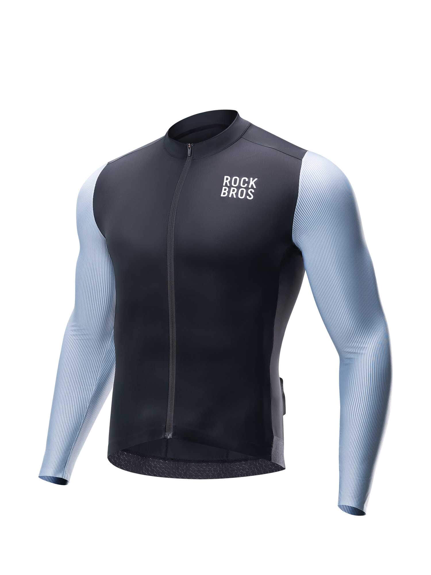 ROCKBROS men’s breathable long-sleeve cycling jersey with moisture-wicking mesh
#Color_Dark Blue