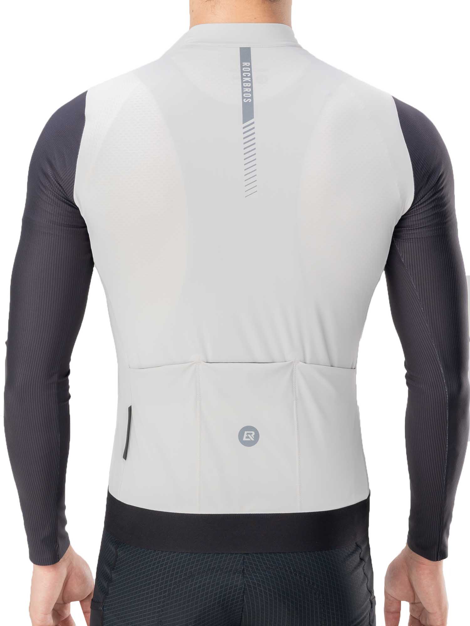 ROCKBROS men’s breathable long-sleeve cycling jersey with moisture-wicking mesh
#Color_Gray blue