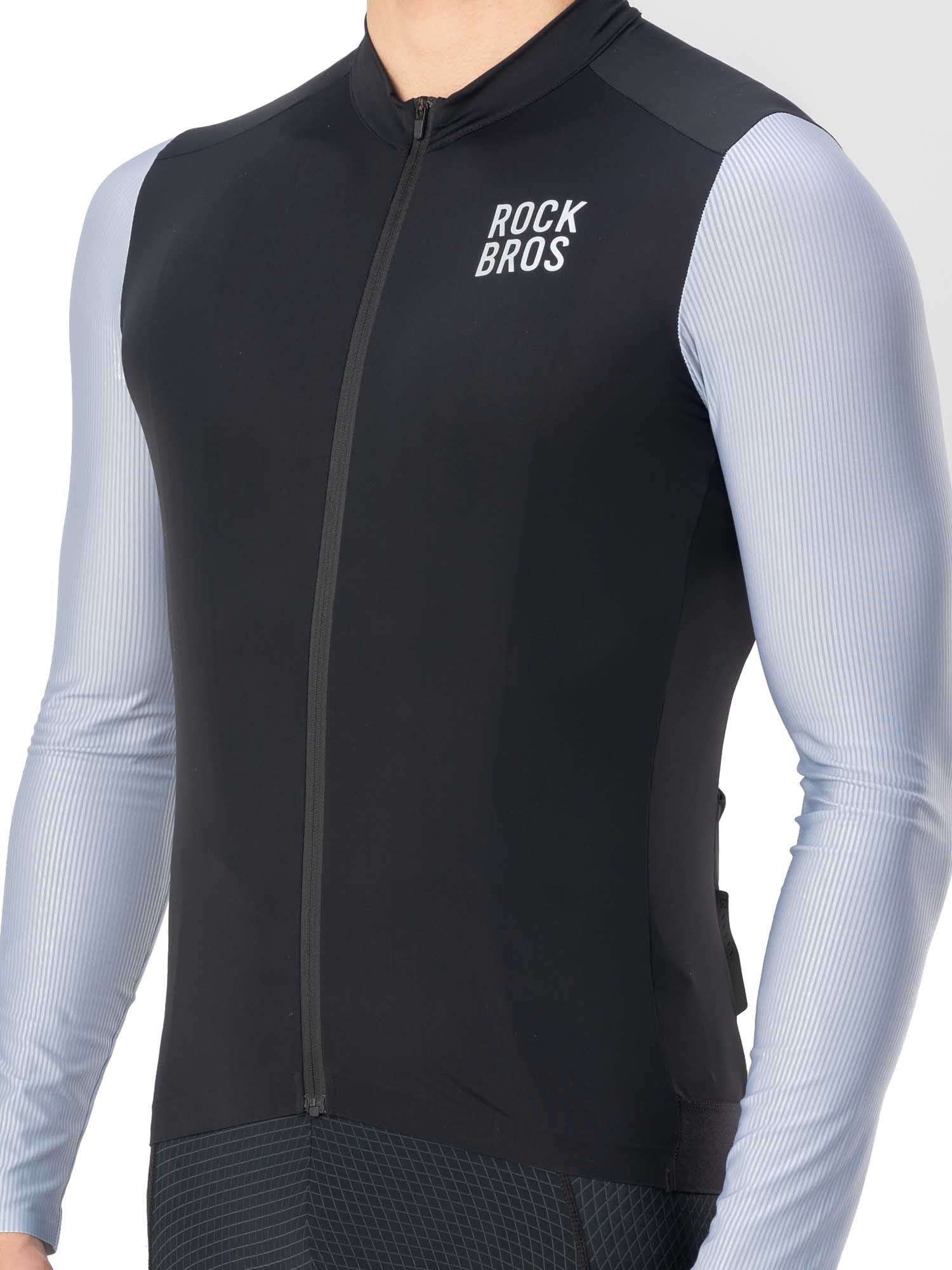 ROCKBROS men’s breathable long-sleeve cycling jersey with moisture-wicking mesh
#Color_Dark Blue