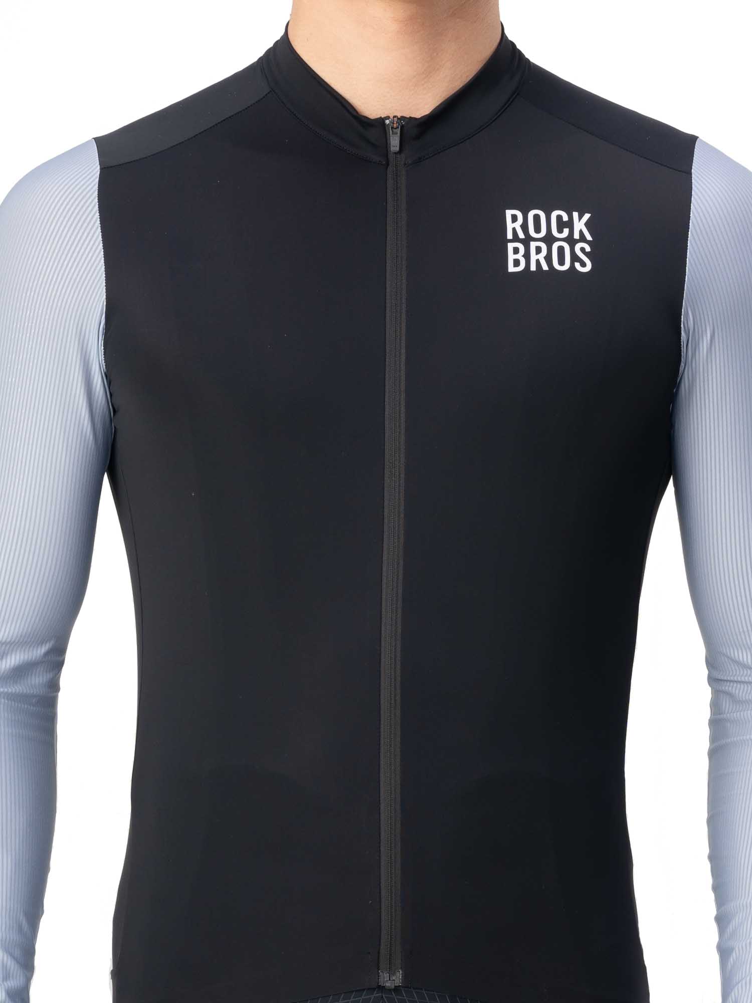 ROCKBROS men’s breathable long-sleeve cycling jersey with moisture-wicking mesh
#Color_Dark Blue