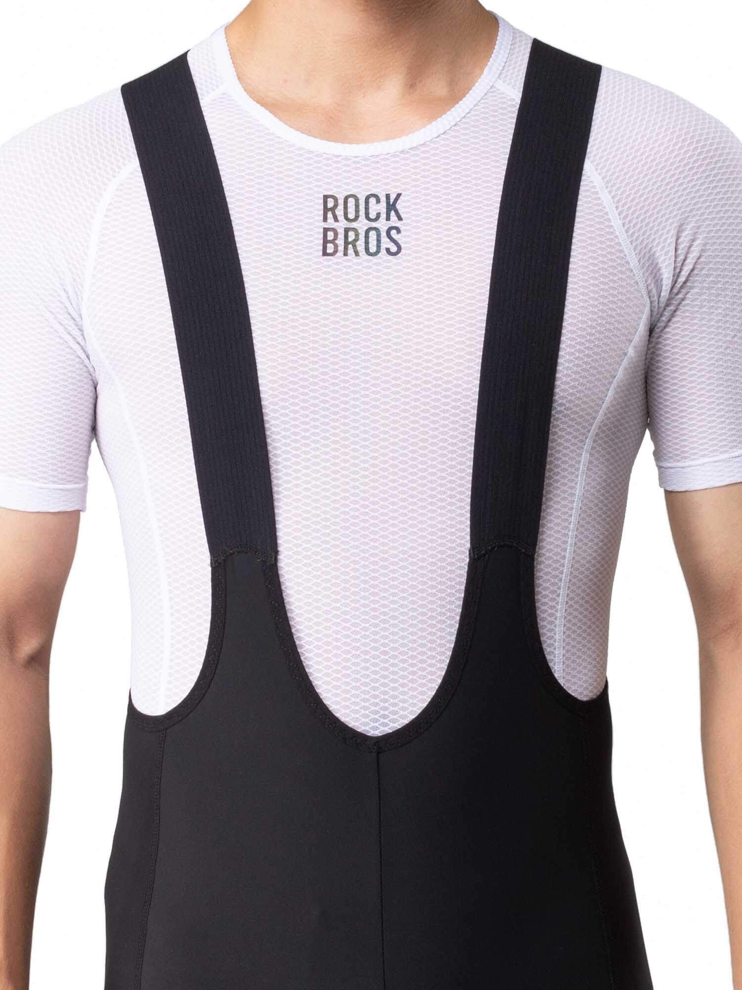 Men's white short-sleeve cycling base layer with breathable mesh fabric for moisture wicking