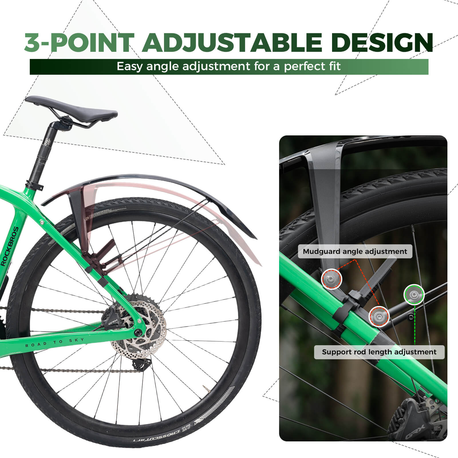 quick-release front and rear bike fenders set for 700cc road and mountain bikes – ROCKBROS