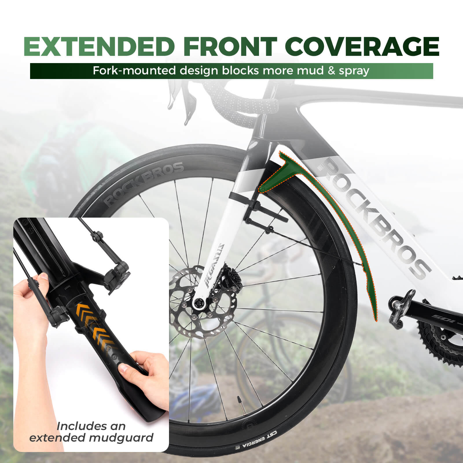 quick-release front and rear bike fenders set for 700cc road and mountain bikes – ROCKBROS
