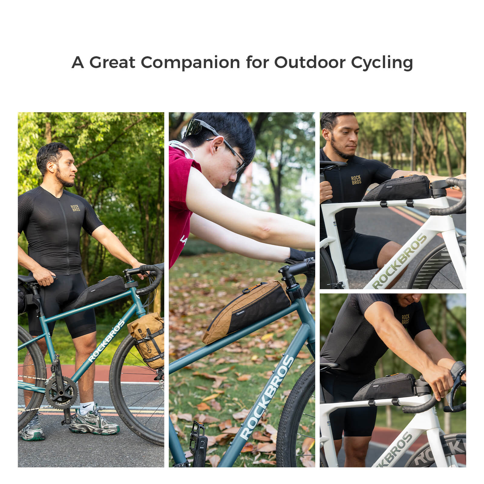 Qunature 1L Aerodynamic Top Tube Bag: Water-Resistant Bike Bag with Side Mesh Pocket and Dual Mounting Options