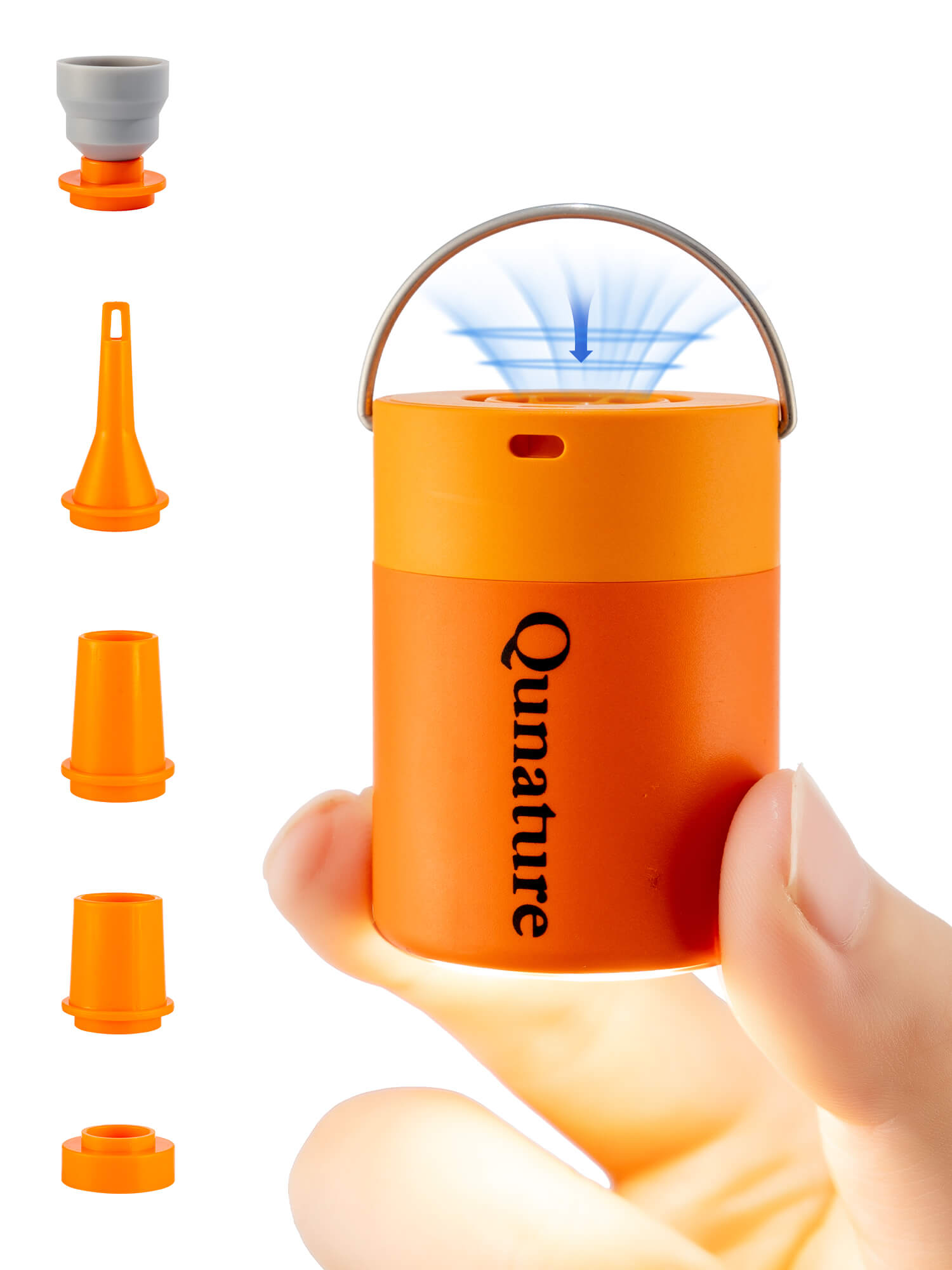 Qunature ATOMIC Mini Electric Air Pump for camping and outdoor inflatables
#Color_Orange