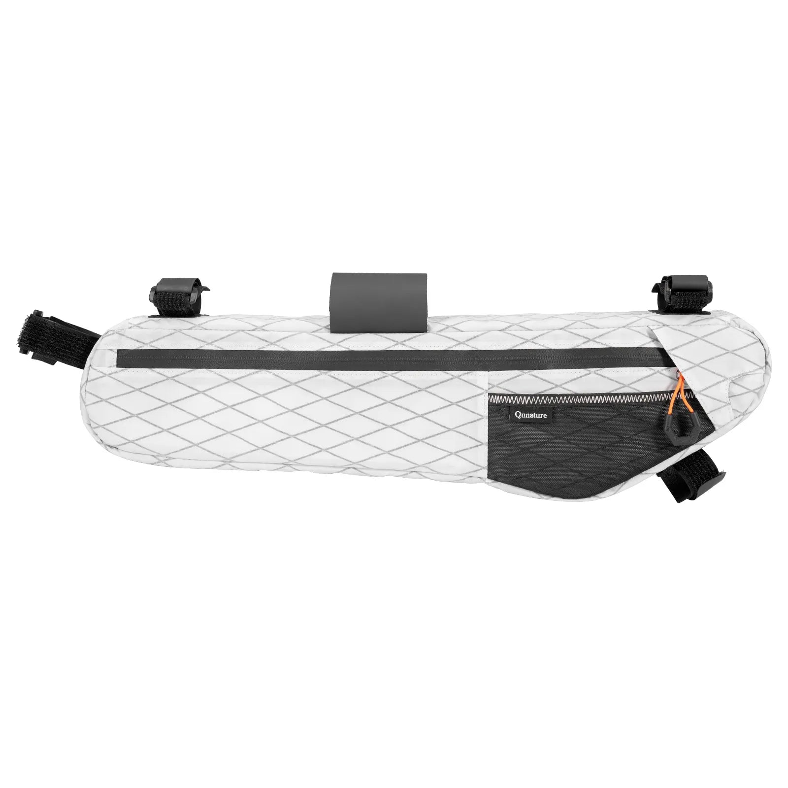 Qunature waterproof bike down tube frame bag for gravel and bikepacking, available in 3.5L, 4.2L, and 5L capacities.
#Color_White