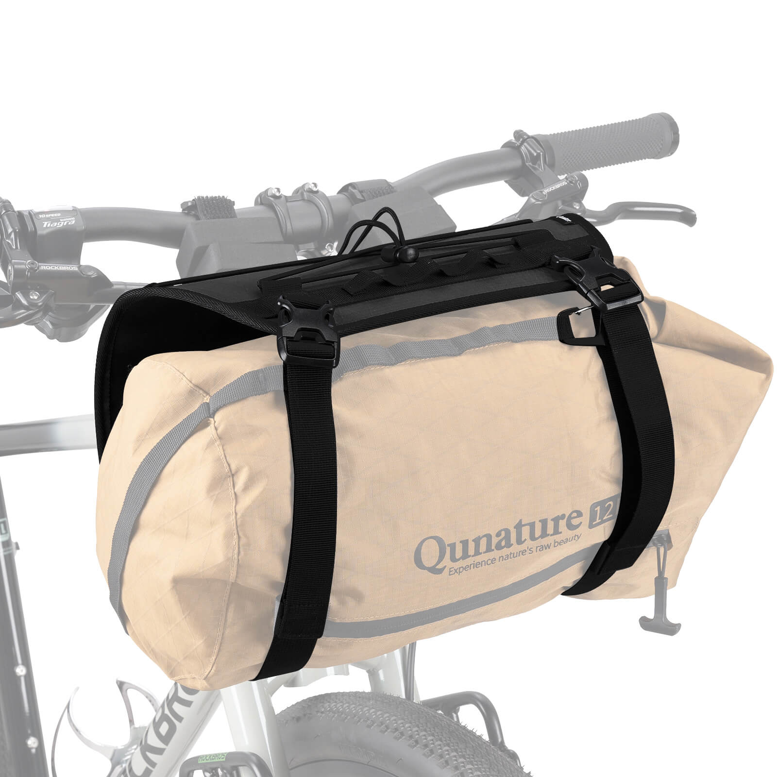 Bicycle handlebar cradle by Qunature with thickened protective pads to prevent frame scratches and cable damage.
#Color_Black