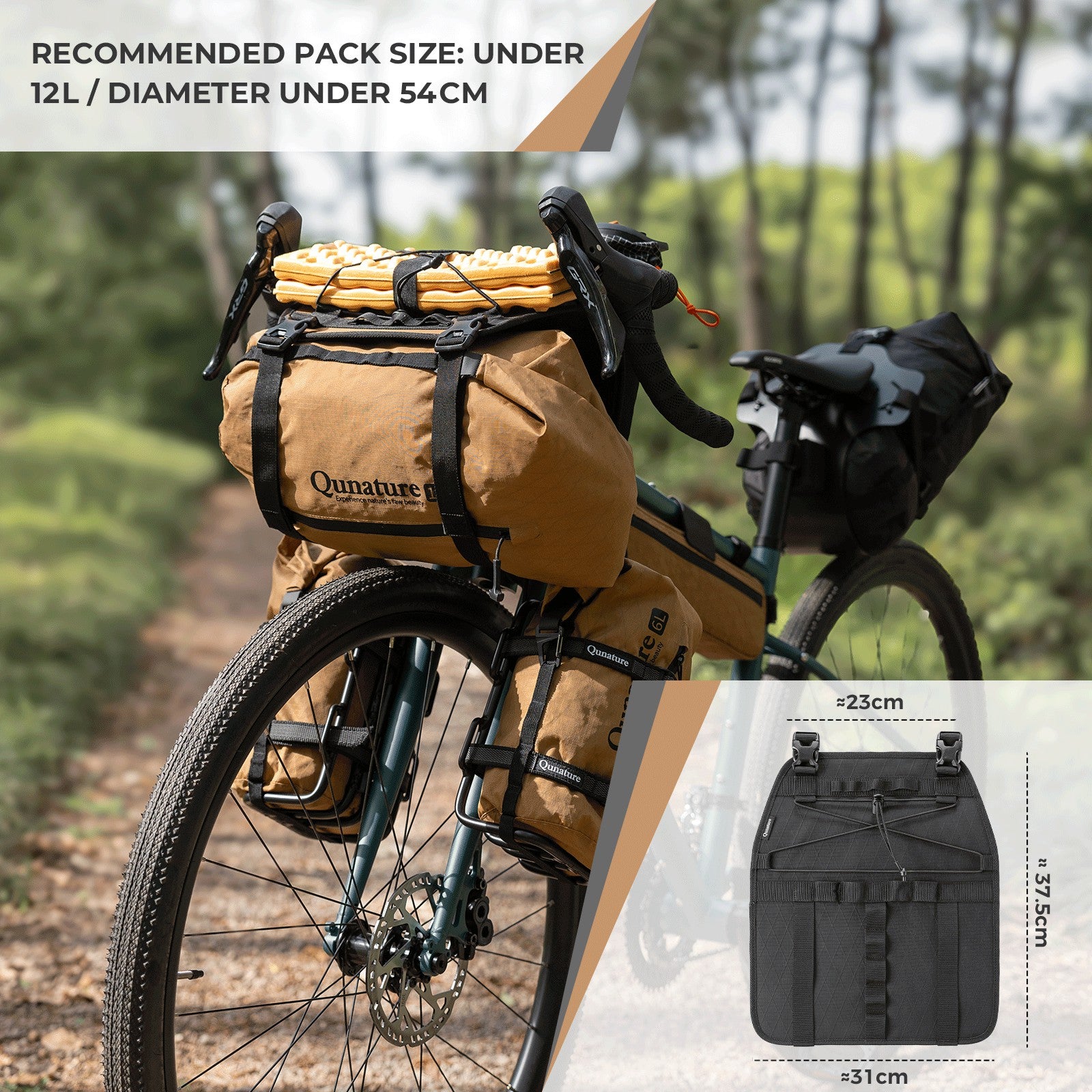 Bicycle handlebar cradle by Qunature with thickened protective pads to prevent frame scratches and cable damage.