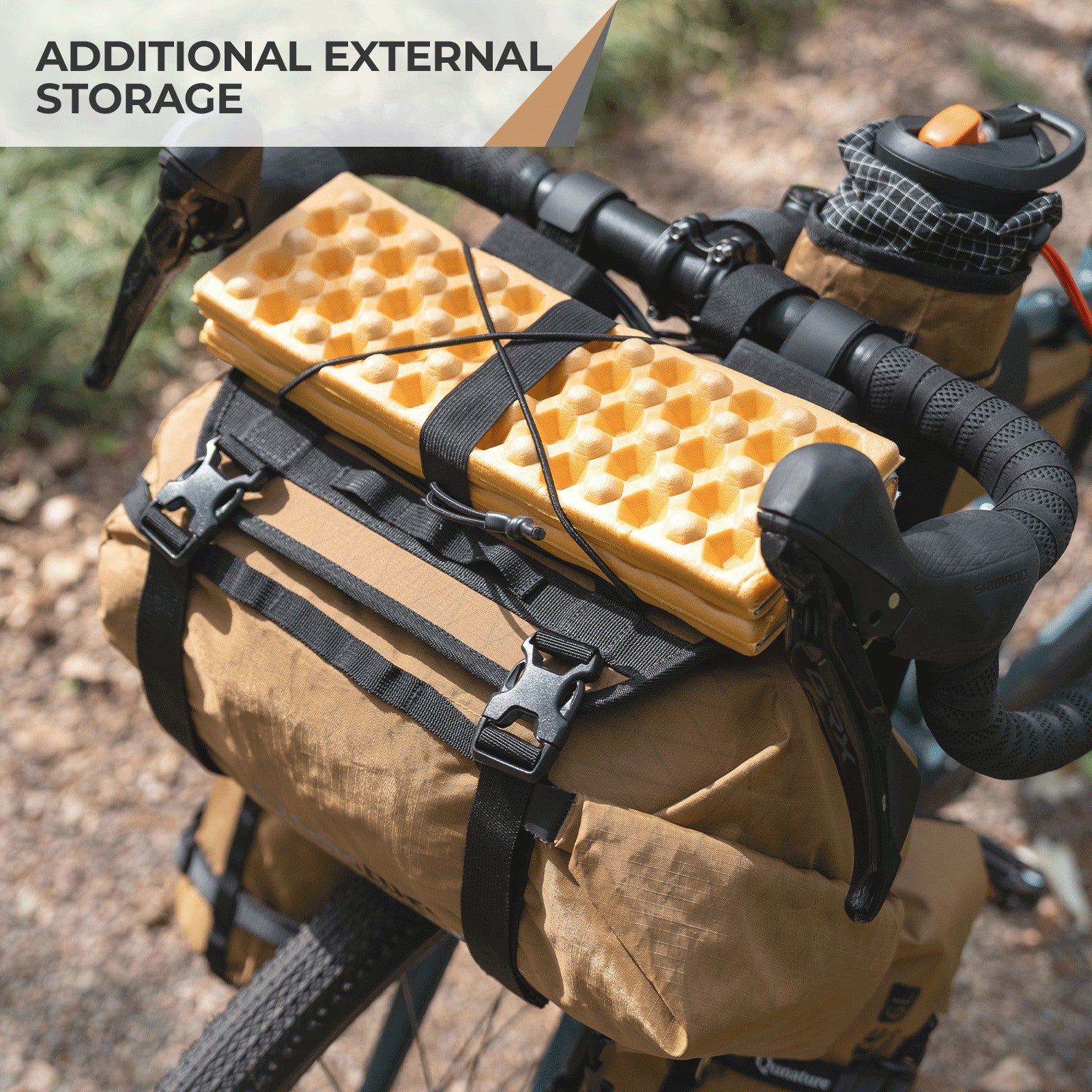 Bicycle handlebar cradle by Qunature with thickened protective pads to prevent frame scratches and cable damage.