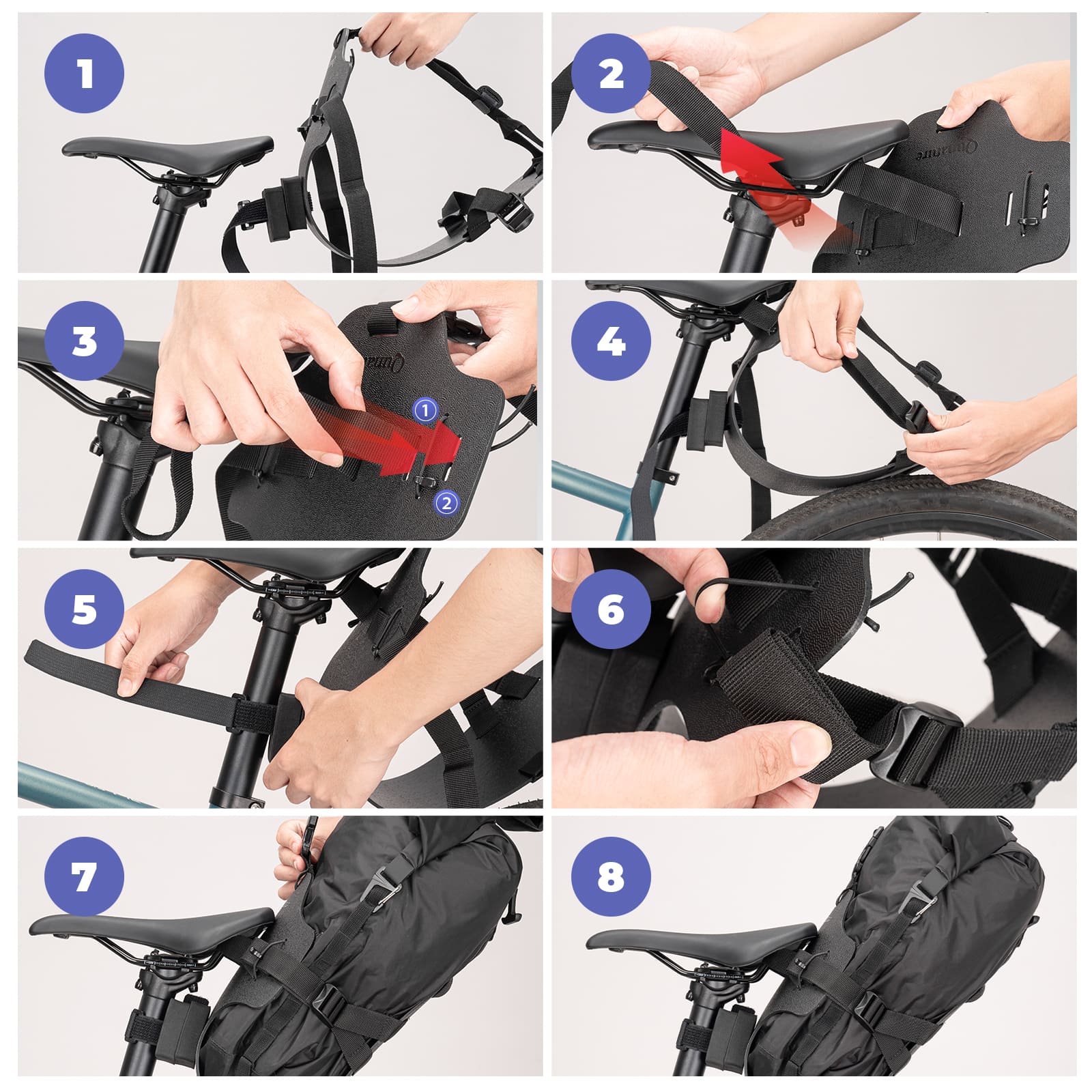 Bikepacking Rear Saddle Bag Support Mount Installed on Bicycle Seatpost for Stable Load Support and Touring Use