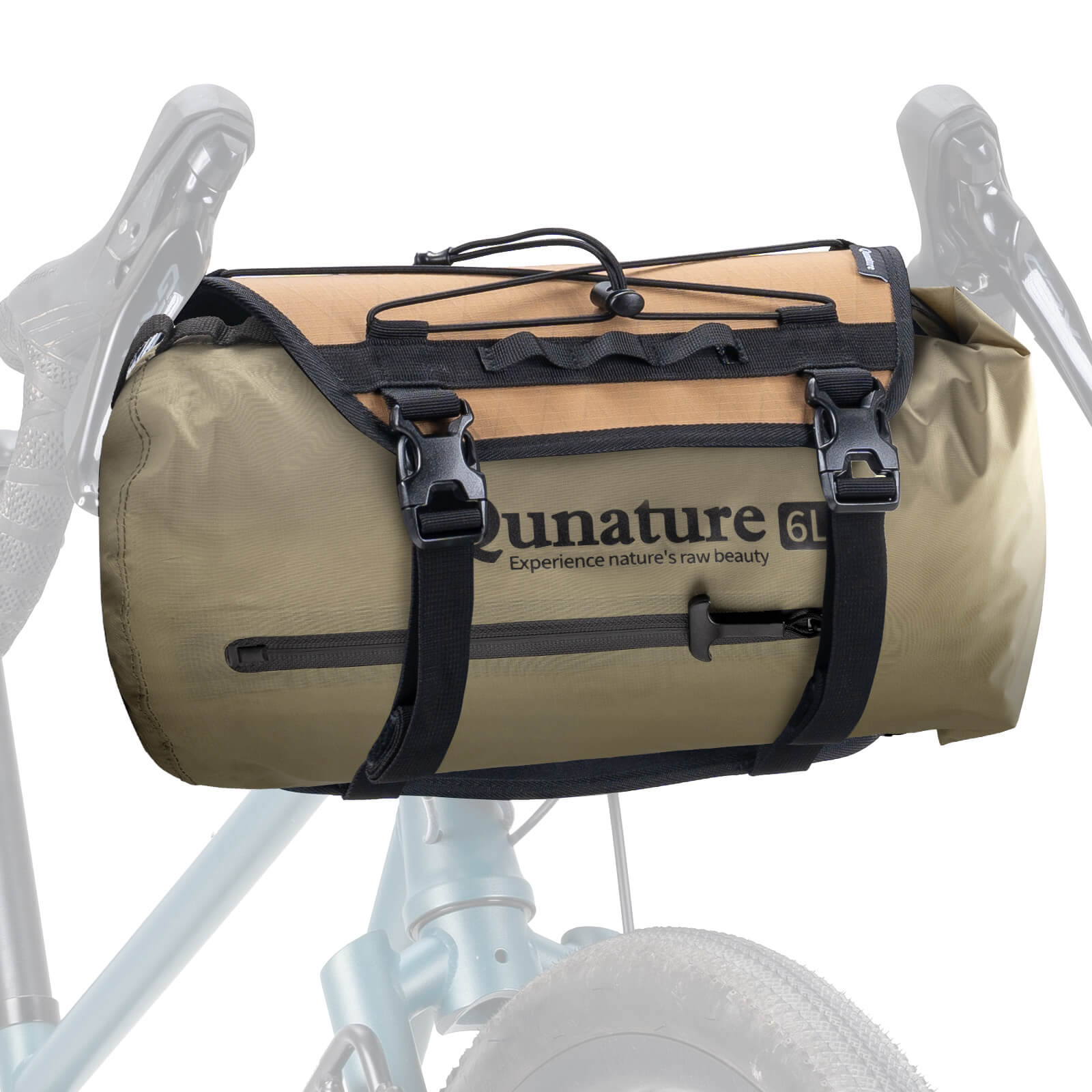 Qunature portable waterproof stuff sack ideal for bikepacking, hiking, and wilderness trekking.