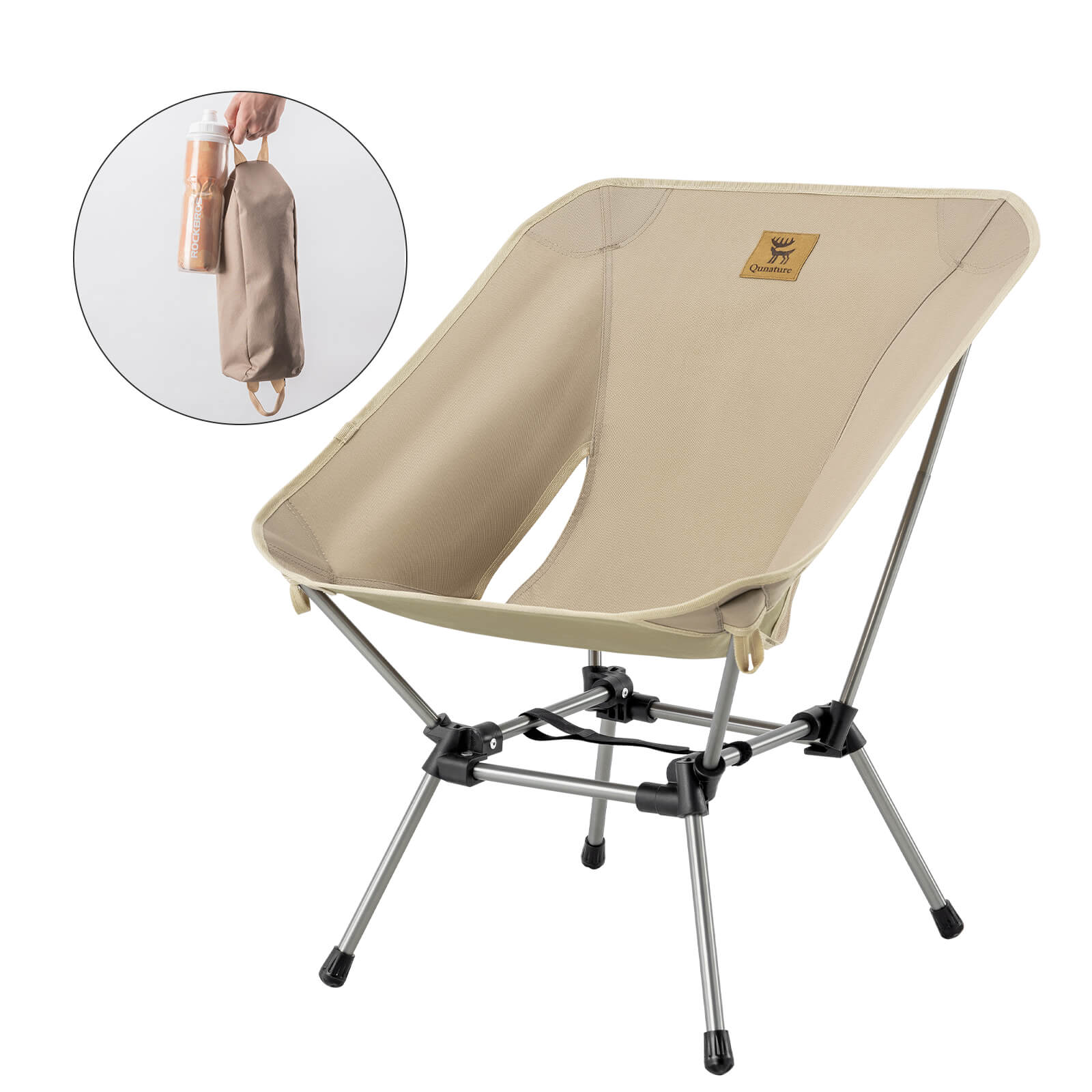 Qunature folding camp chair with storage bag
#Color_Khaki